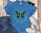 Neon Green Butterfly Illustration T-Shirt | 'The Unknown is Where Magic Lives'