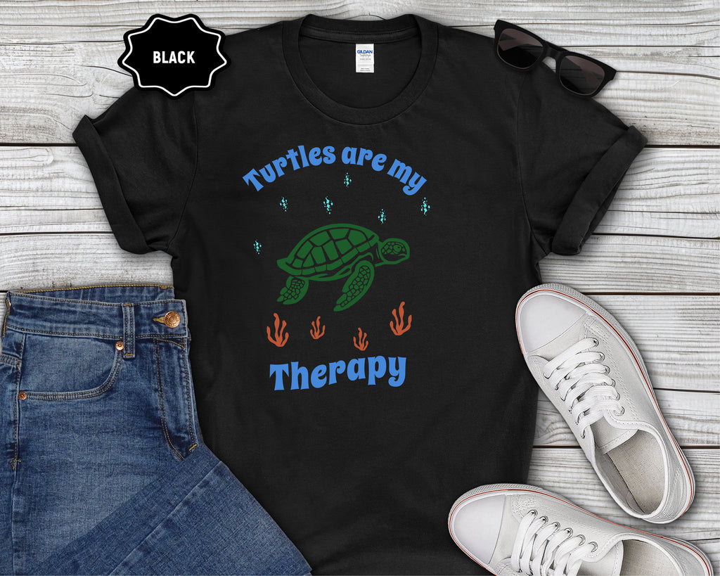Turtles Are My Therapy T-Shirt | Turtle Graphic, Relaxing Animal Design
