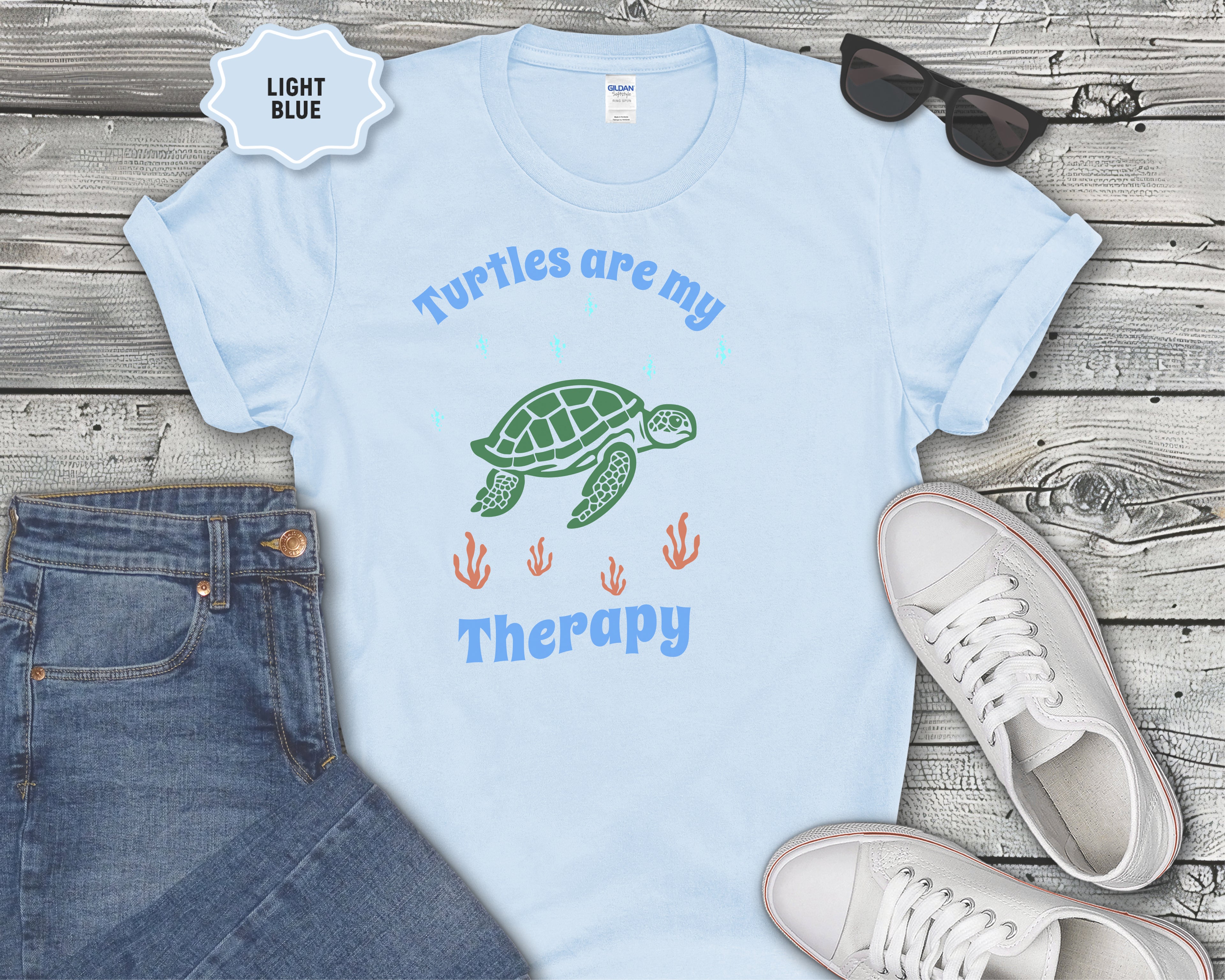Turtles Are My Therapy T-Shirt | Turtle Graphic, Relaxing Animal Design