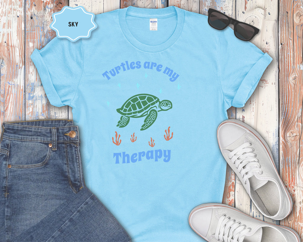 Turtles Are My Therapy T-Shirt | Turtle Graphic, Relaxing Animal Design