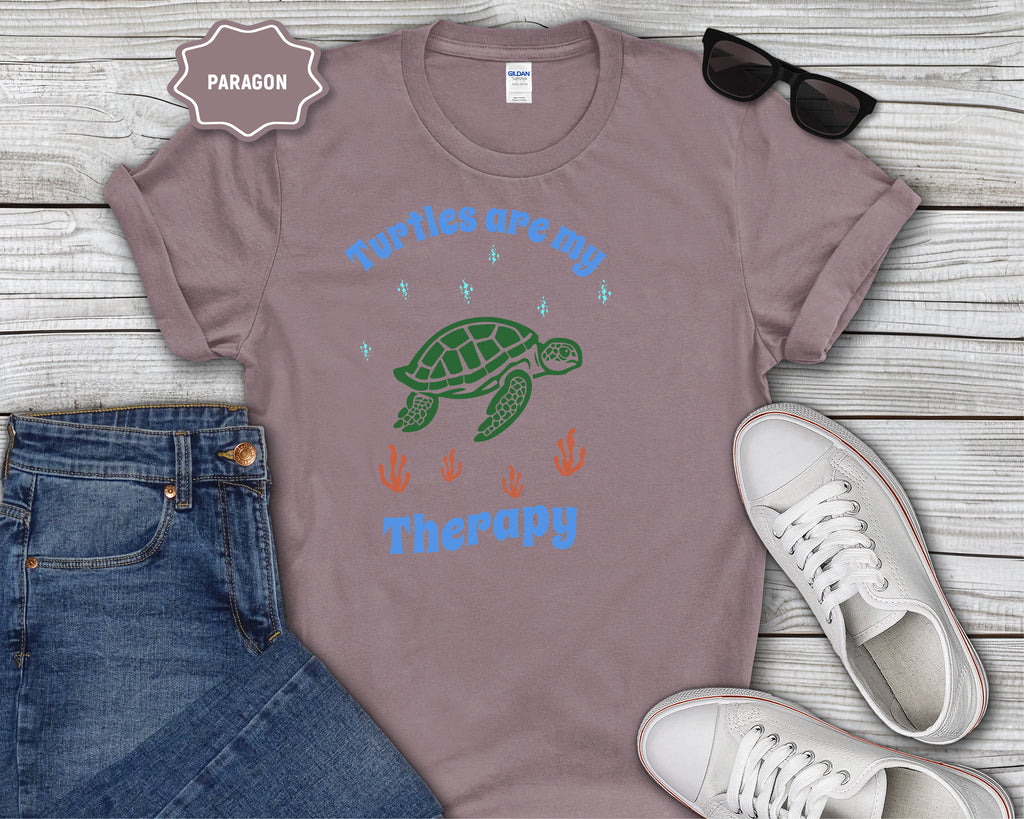 Turtles Are My Therapy T-Shirt | Turtle Graphic, Relaxing Animal Design