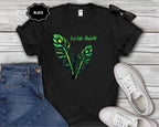Neon Green Feather Illustration T-Shirt | 'Let Life Unfold'