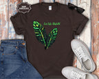 Neon Green Feather Illustration T-Shirt | 'Let Life Unfold'