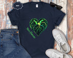 Neon Green Heart Illustration T-Shirt | 'Move Forward'