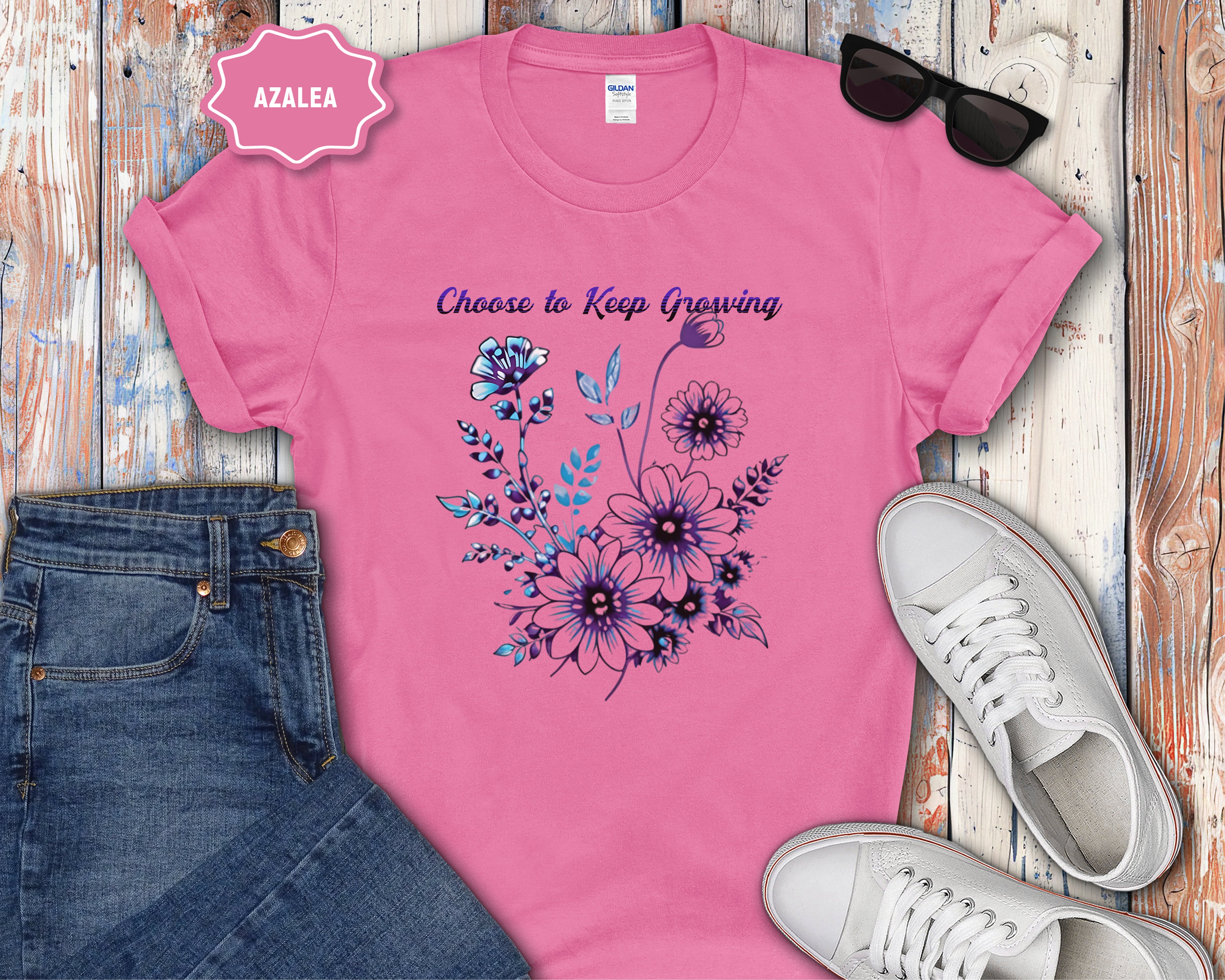 Choose to Keep Growing Floral Tee