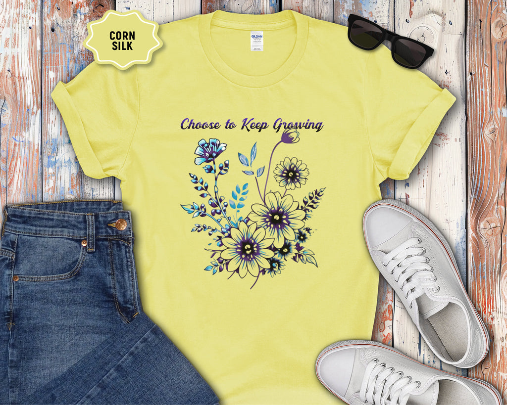 Choose to Keep Growing Floral Tee
