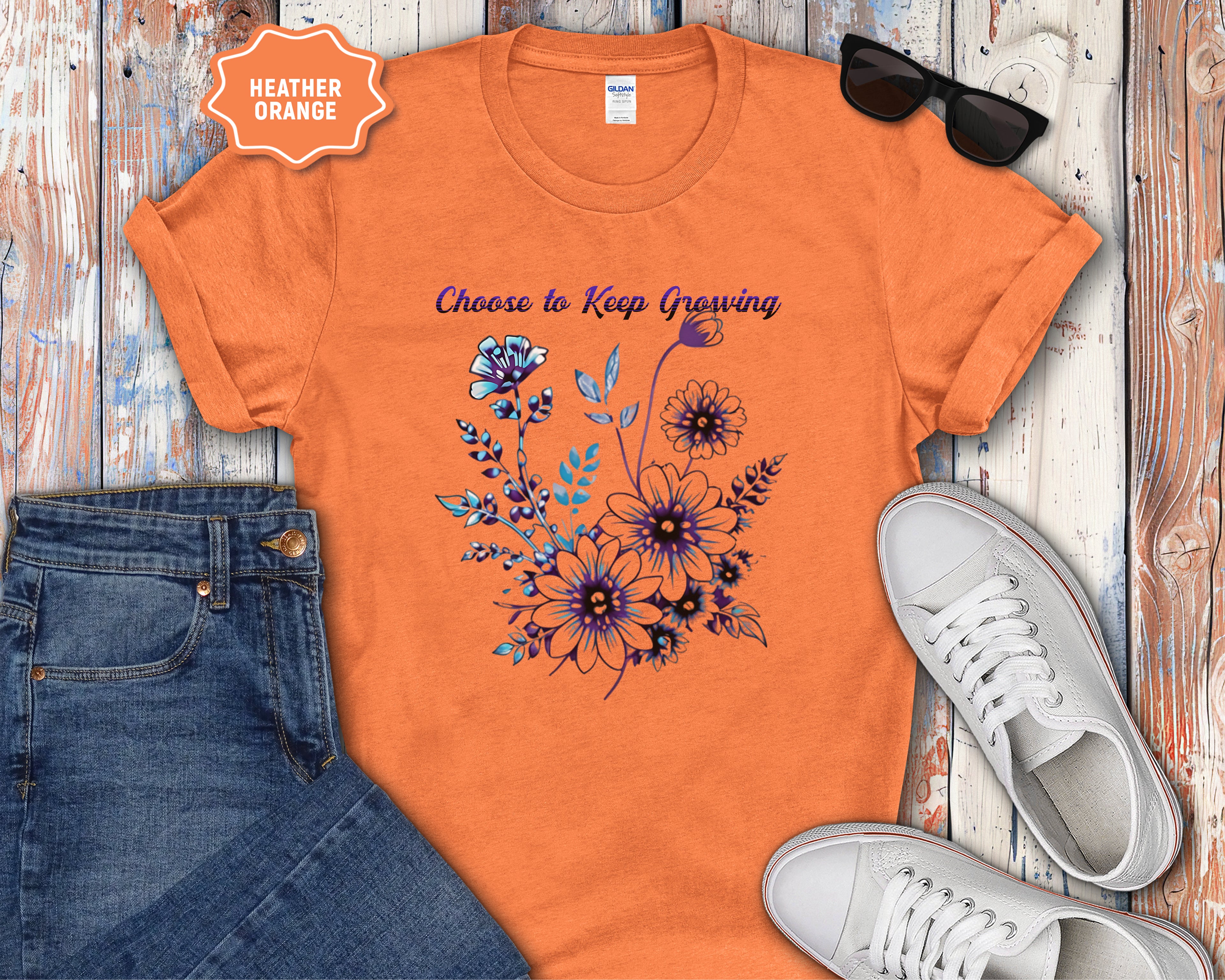 Choose to Keep Growing Floral Tee