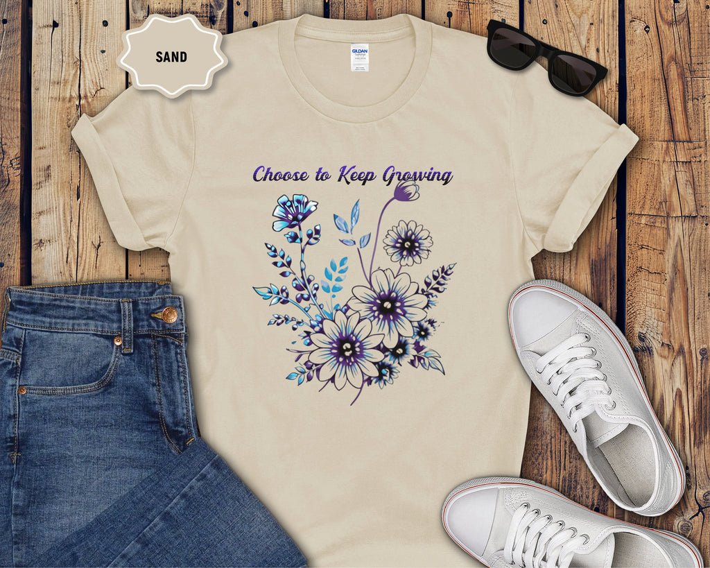 Choose to Keep Growing Floral Tee