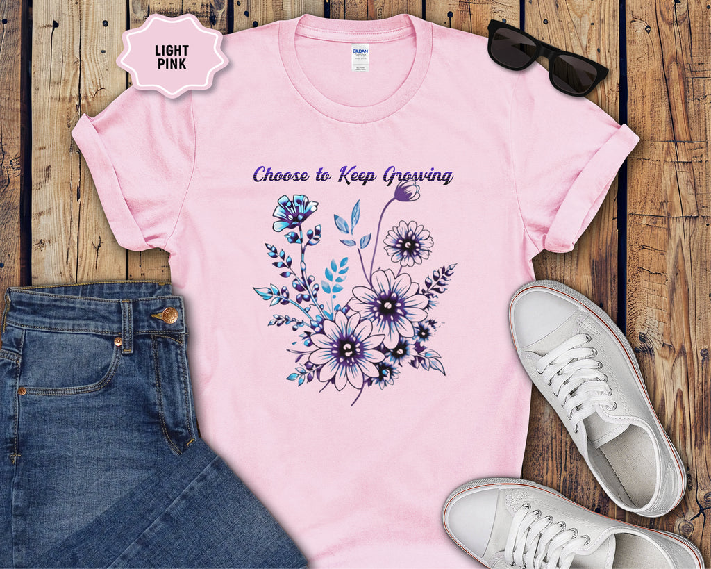 Choose to Keep Growing Floral Tee