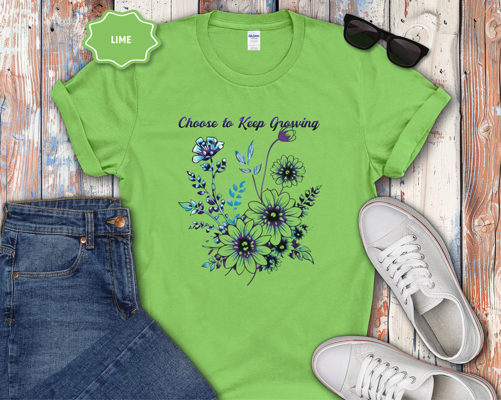 Choose to Keep Growing Floral Tee