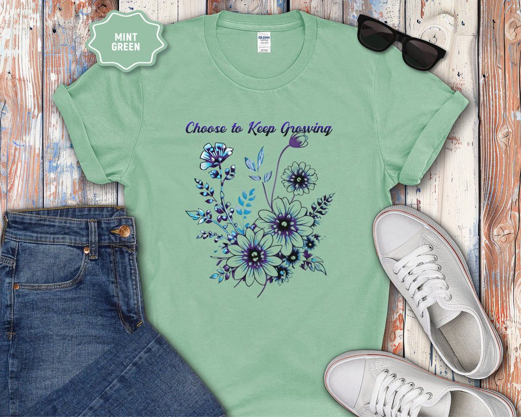 Choose to Keep Growing Floral Tee