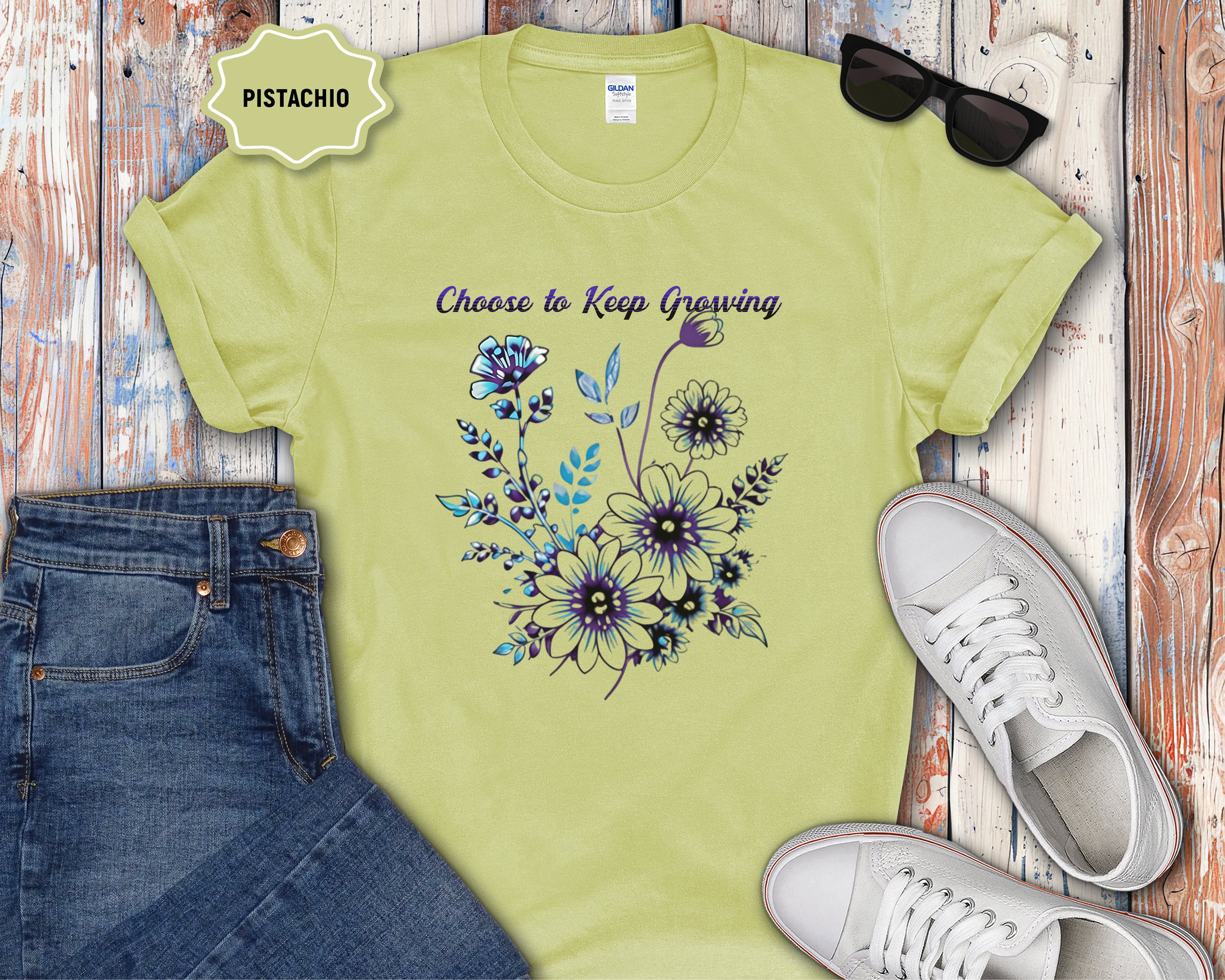 Choose to Keep Growing Floral Tee