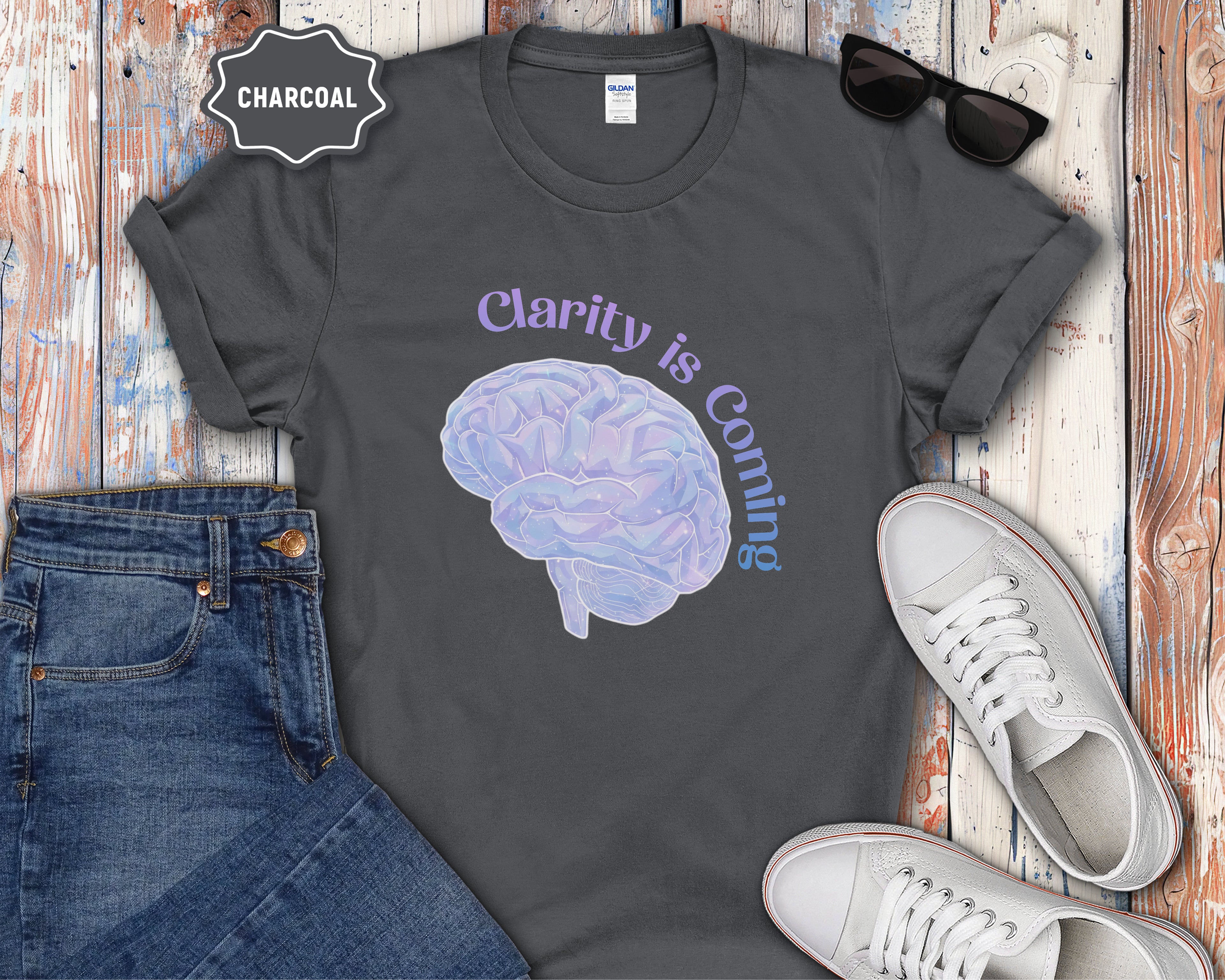 Clarity Is Coming brain graphic T-Shirt