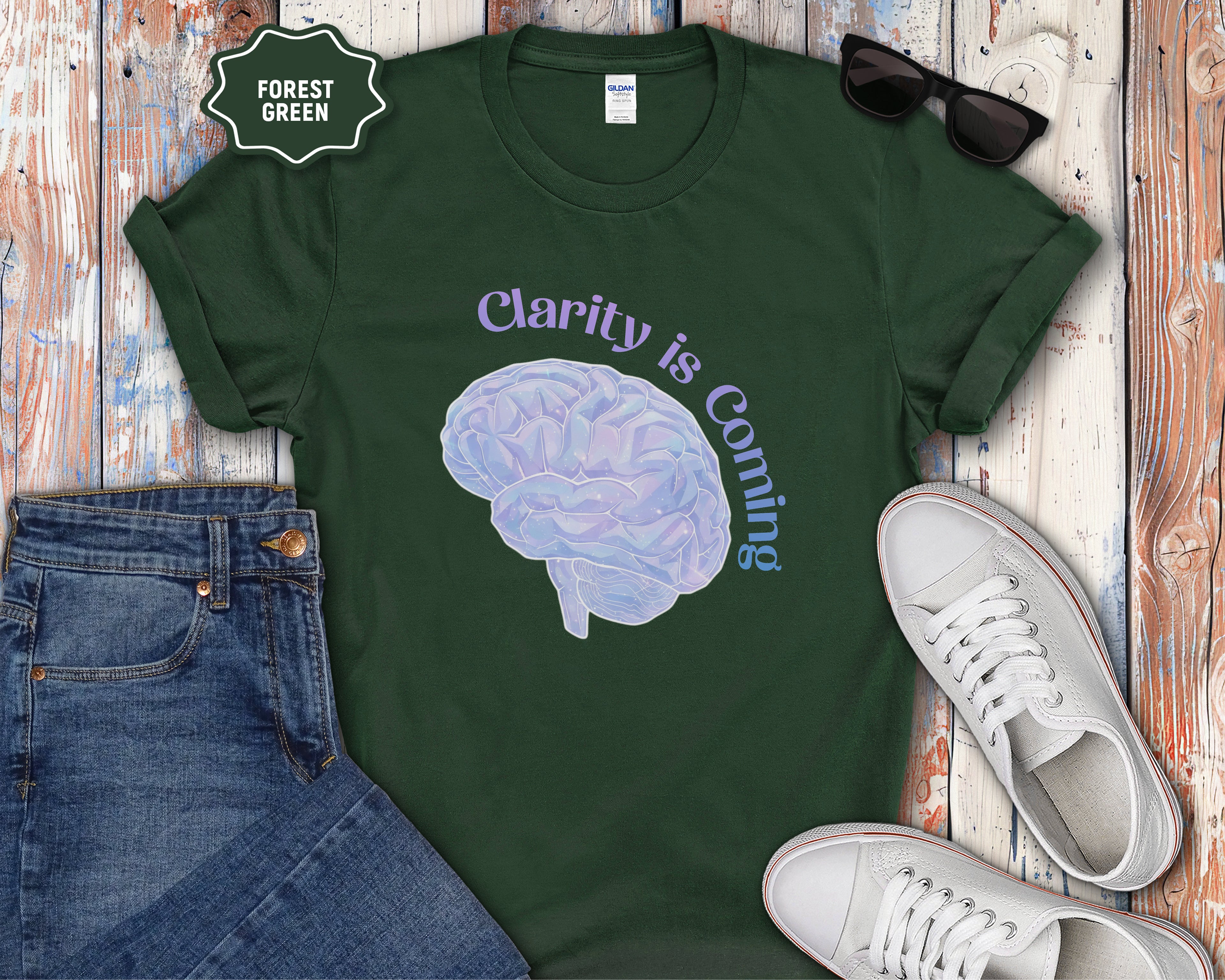 Clarity Is Coming brain graphic T-Shirt