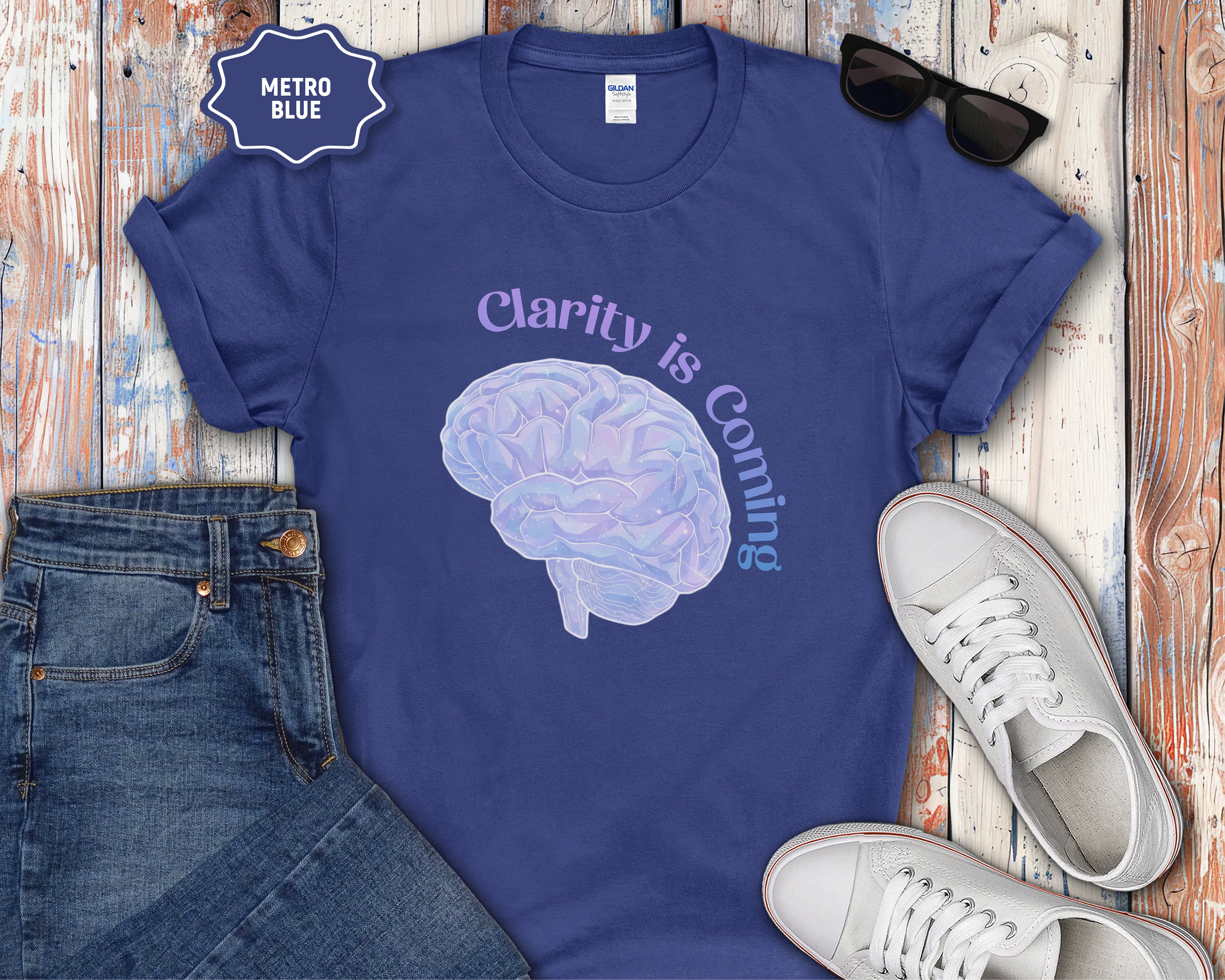 Clarity Is Coming brain graphic T-Shirt