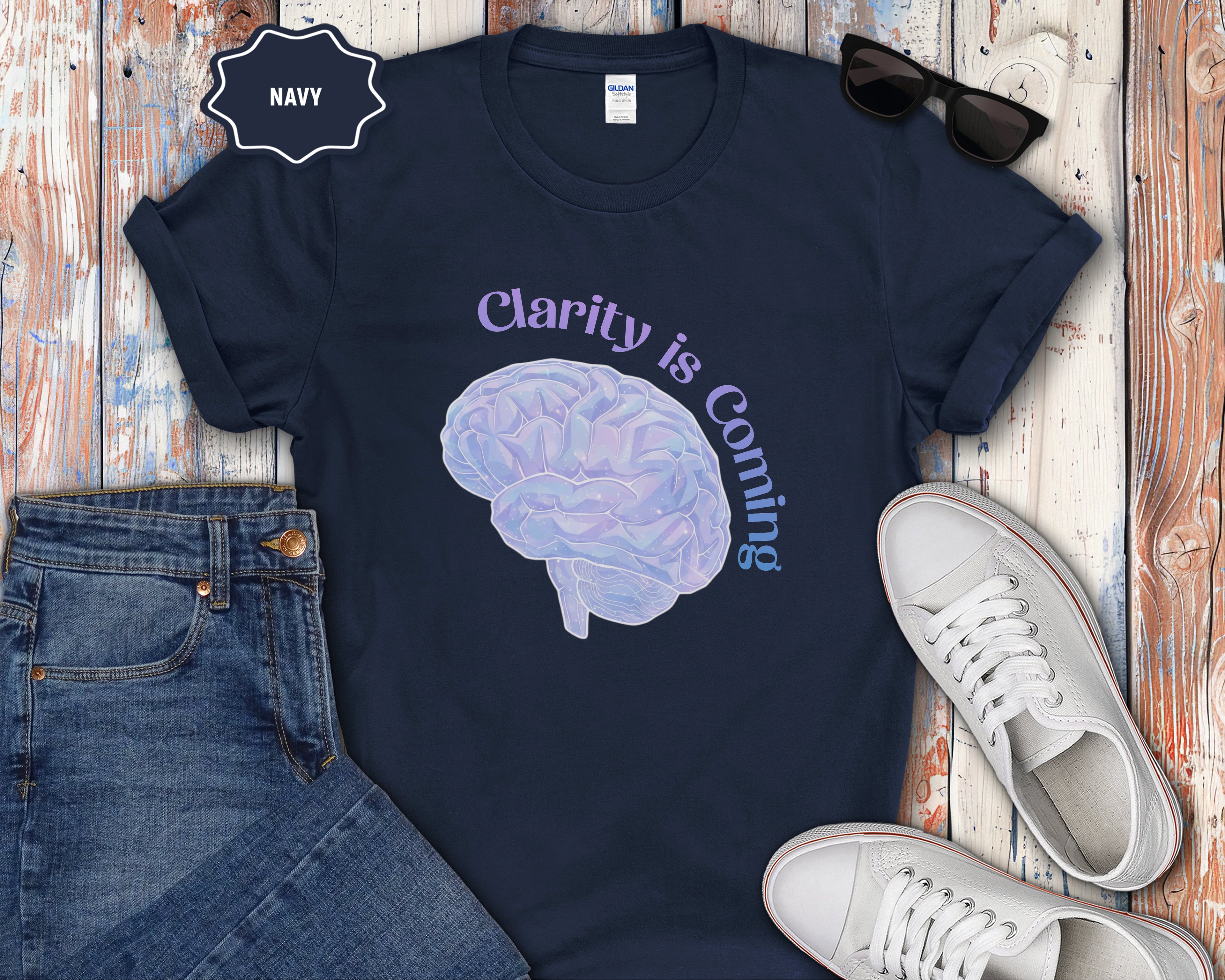 Clarity Is Coming brain graphic T-Shirt