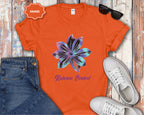 Blue Iridescent Flower Release Control T-Shirt