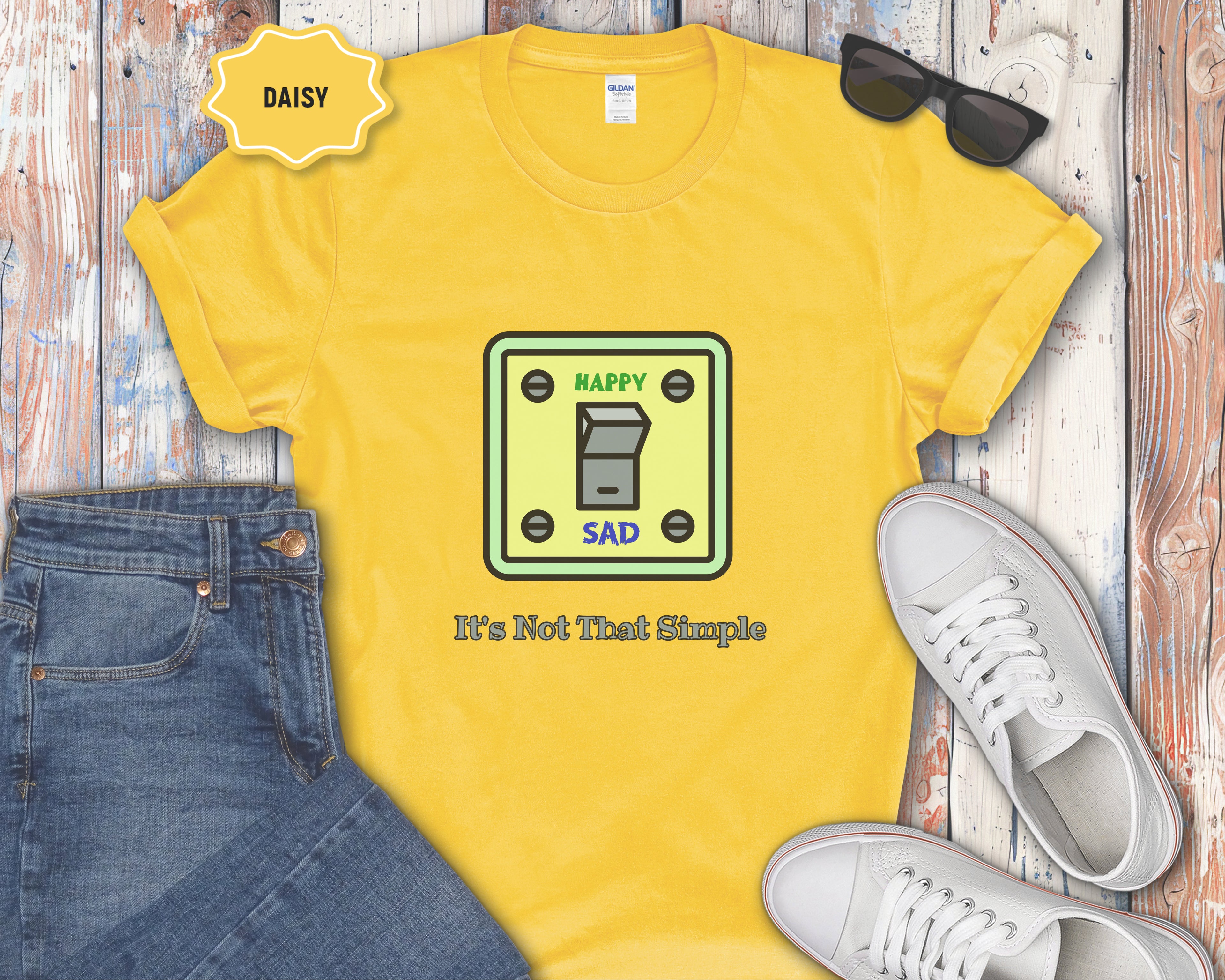 It's Not That Simple Happy Sad Light Switch T-Shirt