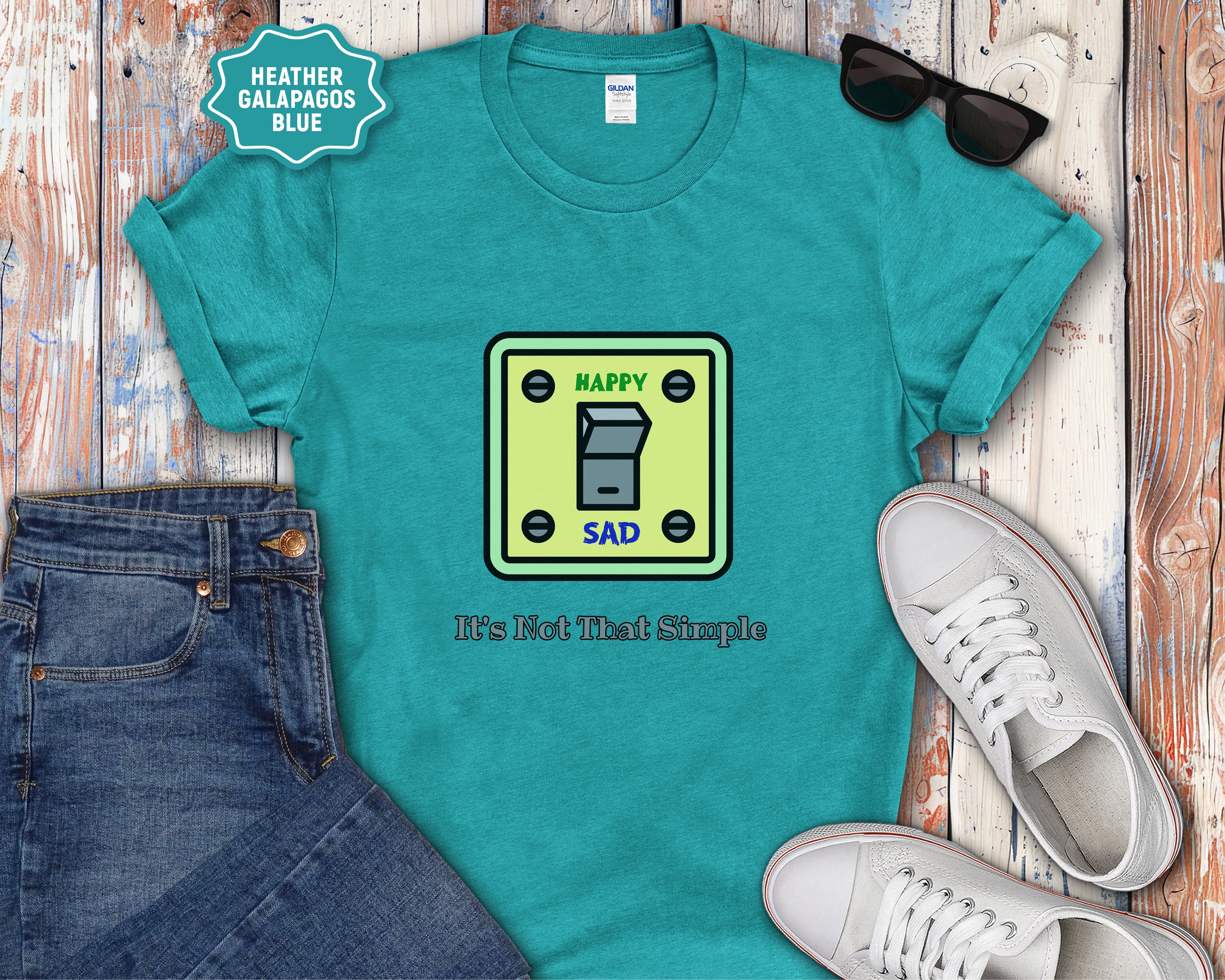 It's Not That Simple Happy Sad Light Switch T-Shirt