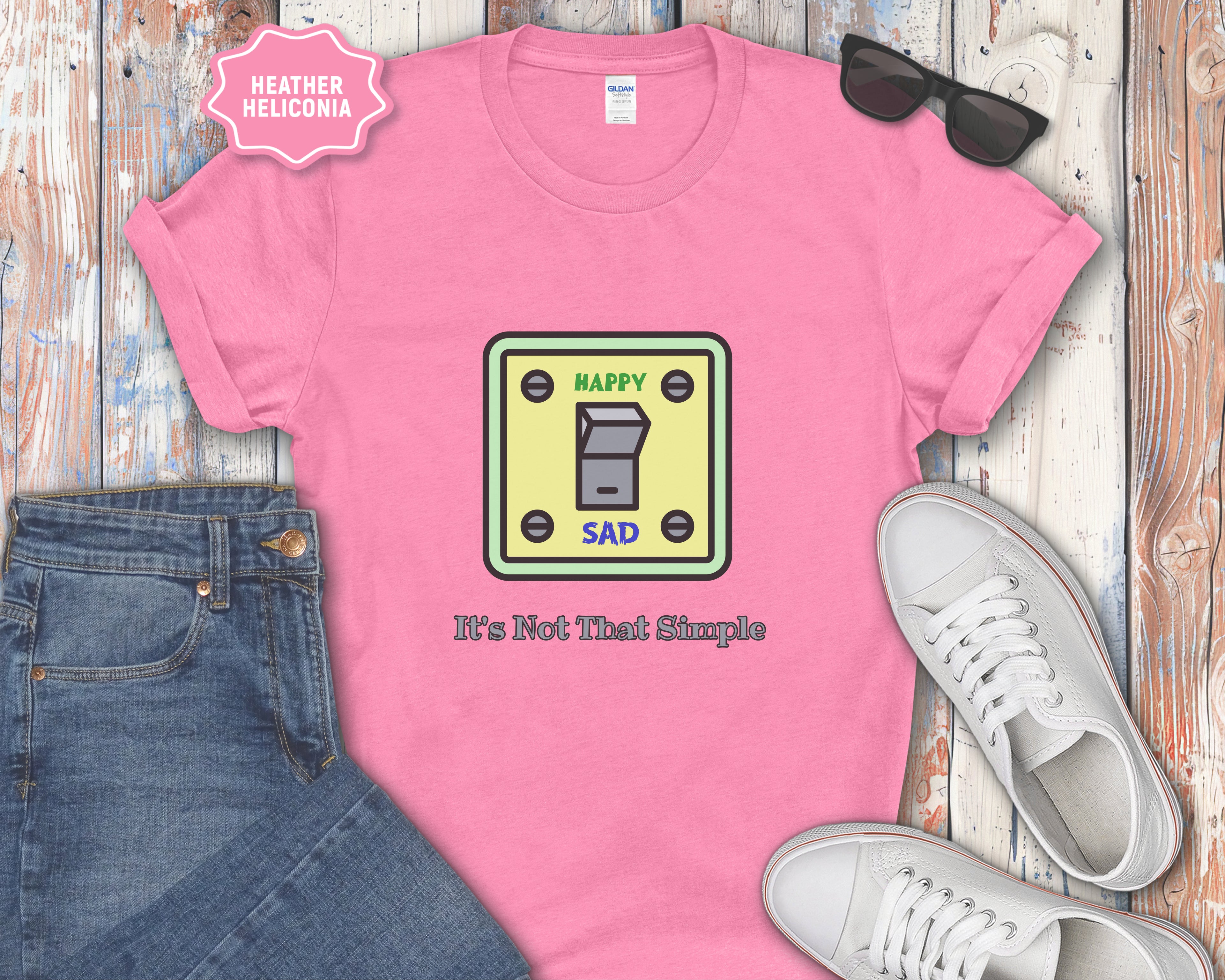 It's Not That Simple Happy Sad Light Switch T-Shirt