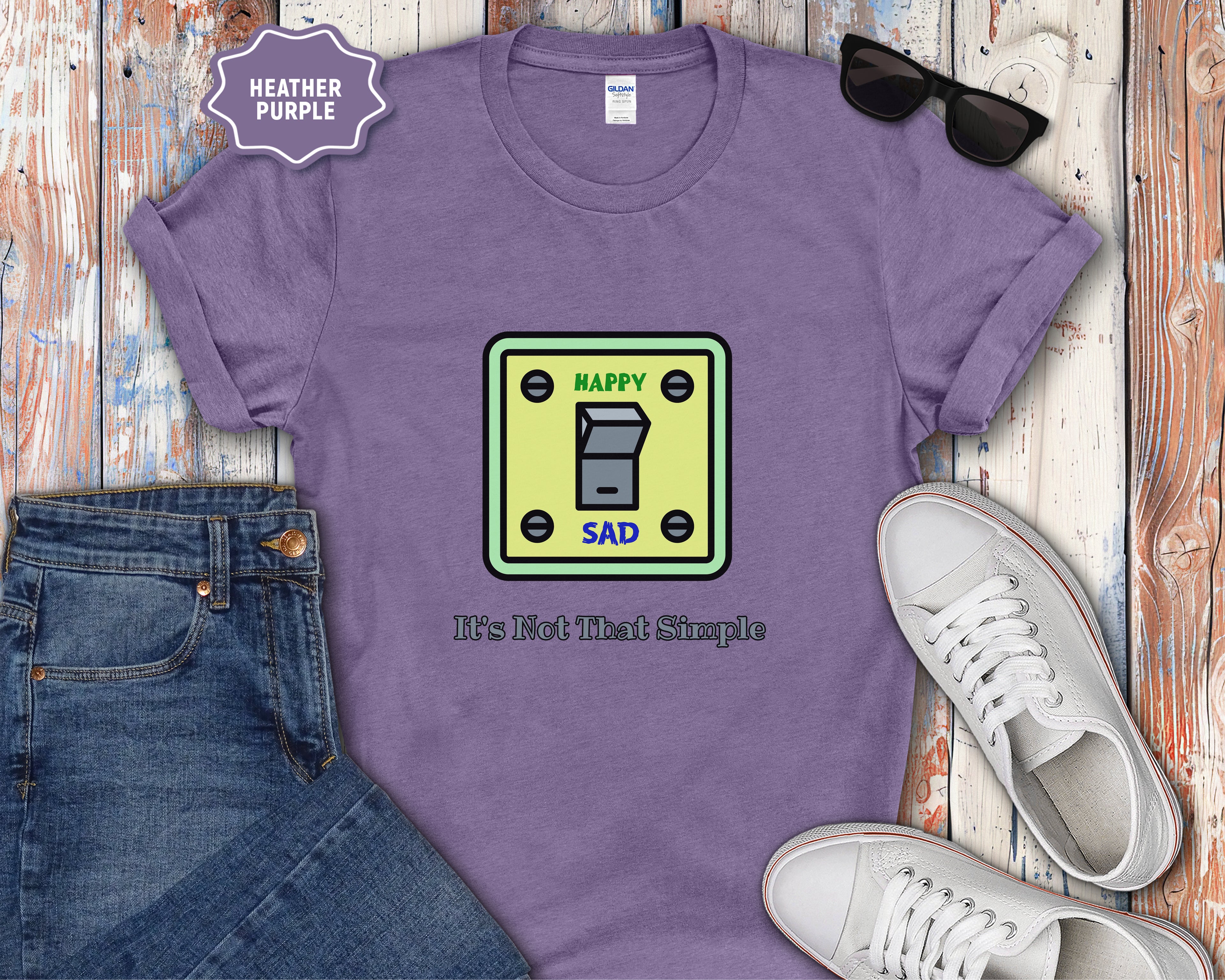 It's Not That Simple Happy Sad Light Switch T-Shirt
