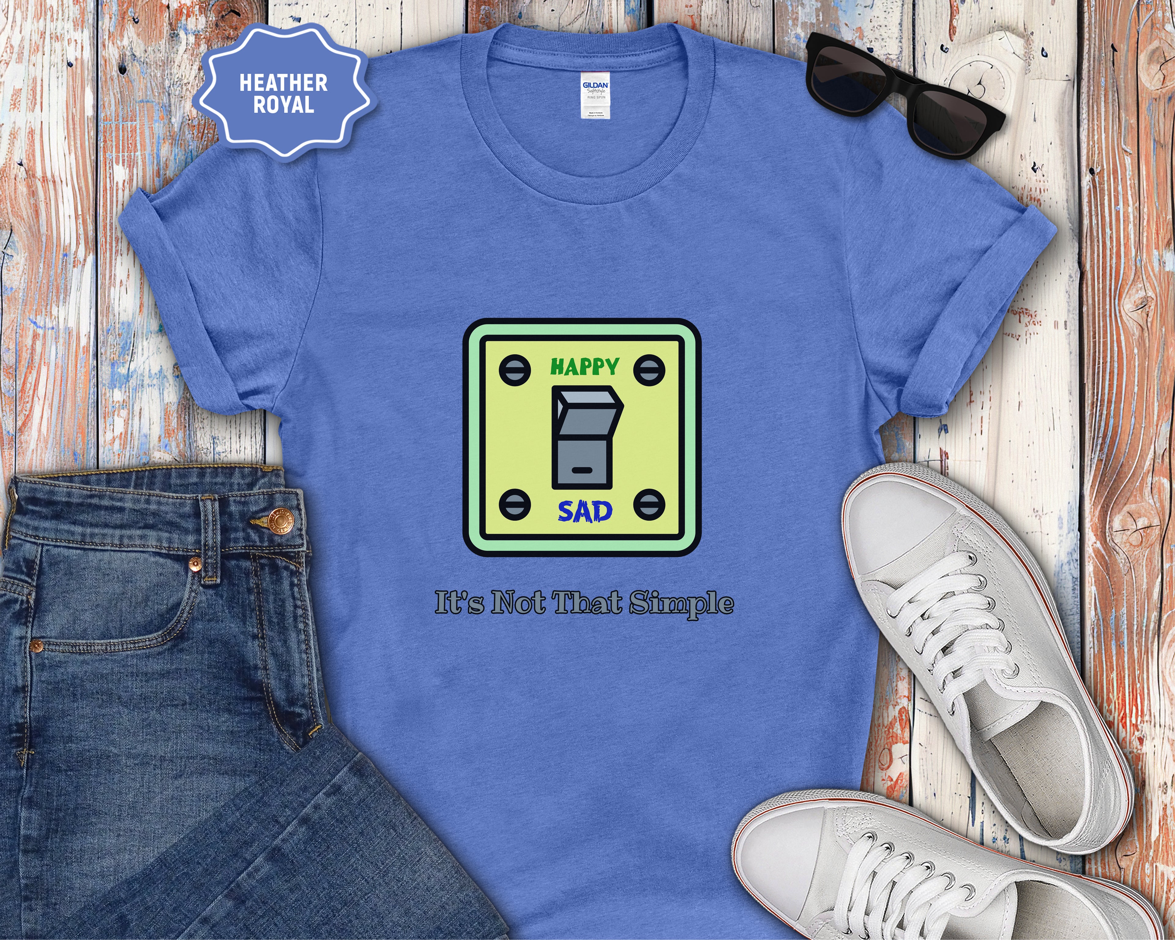 It's Not That Simple Happy Sad Light Switch T-Shirt