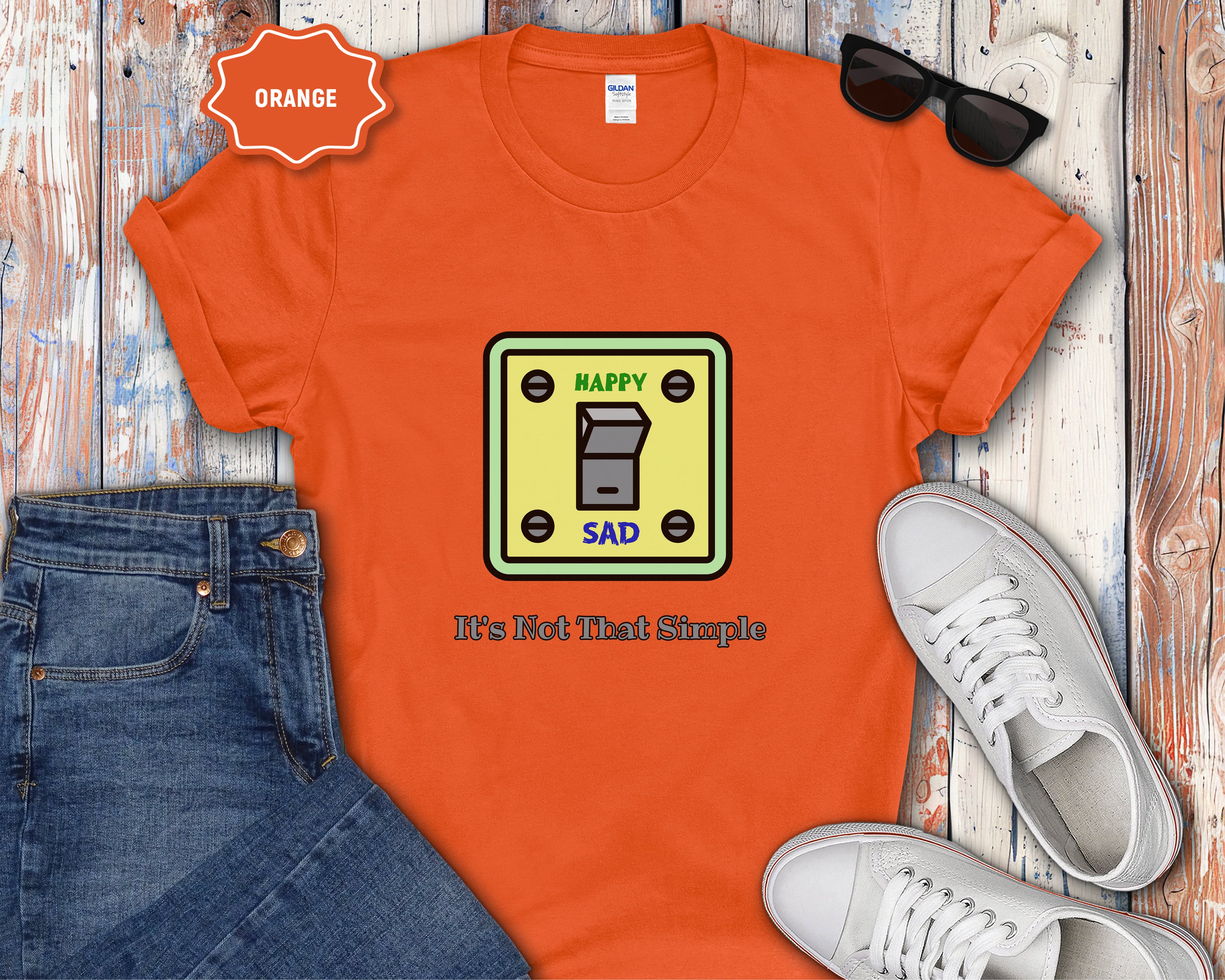 It's Not That Simple Happy Sad Light Switch T-Shirt