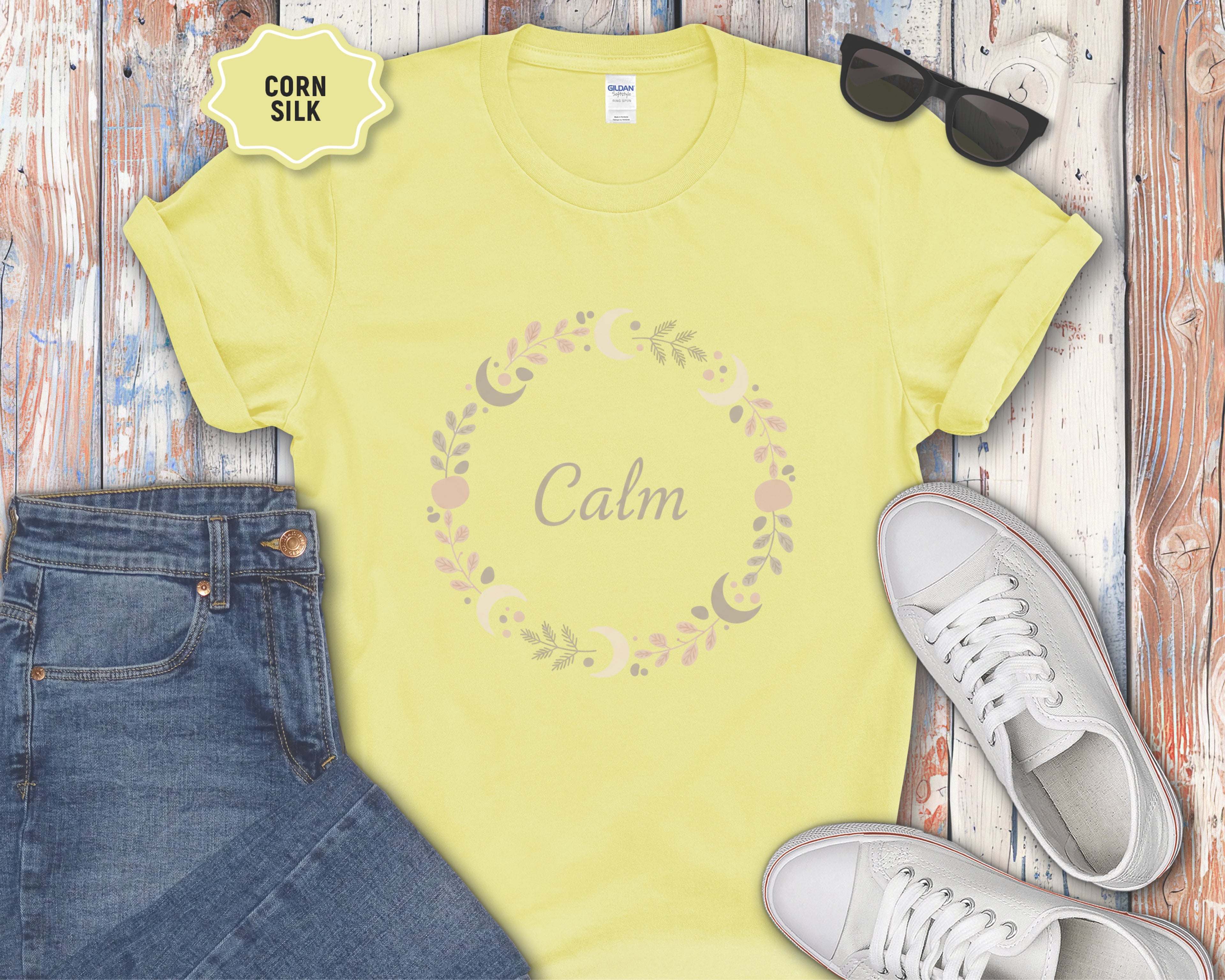 Celsius Moon Phase Wreath T-Shirt