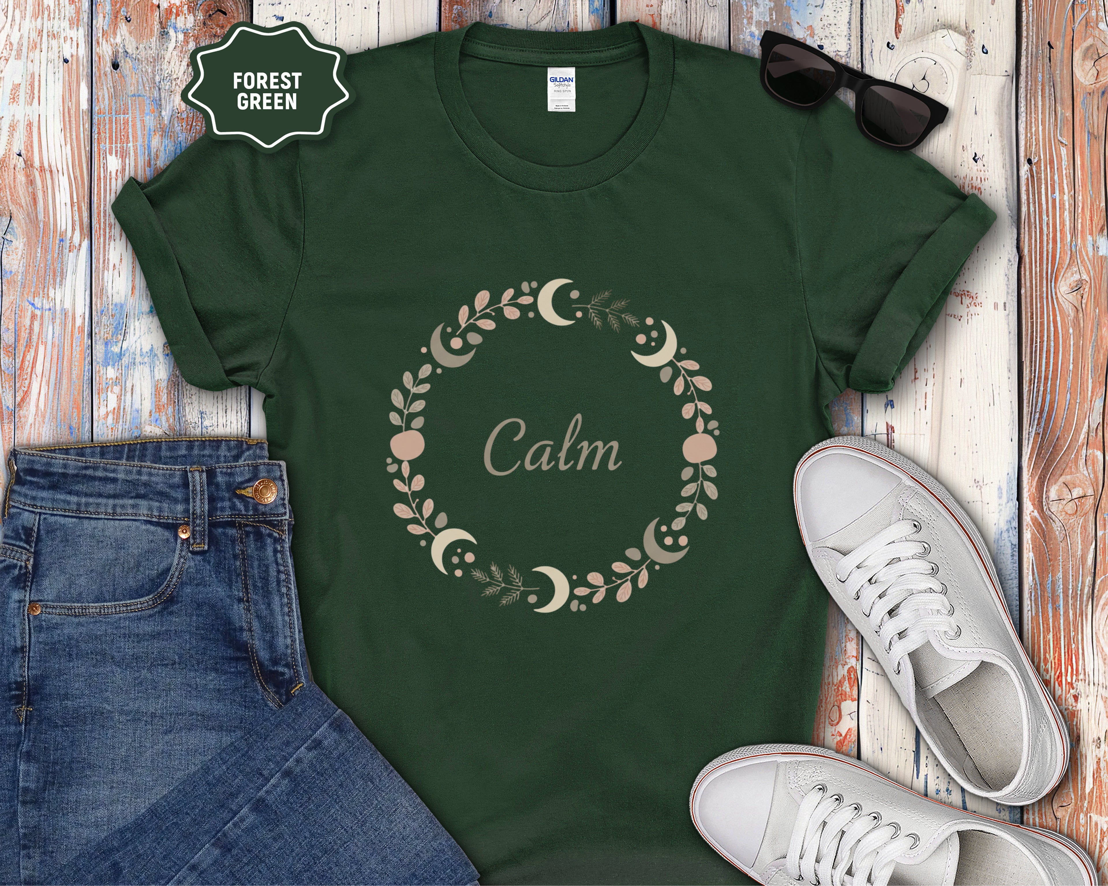 Celsius Moon Phase Wreath T-Shirt