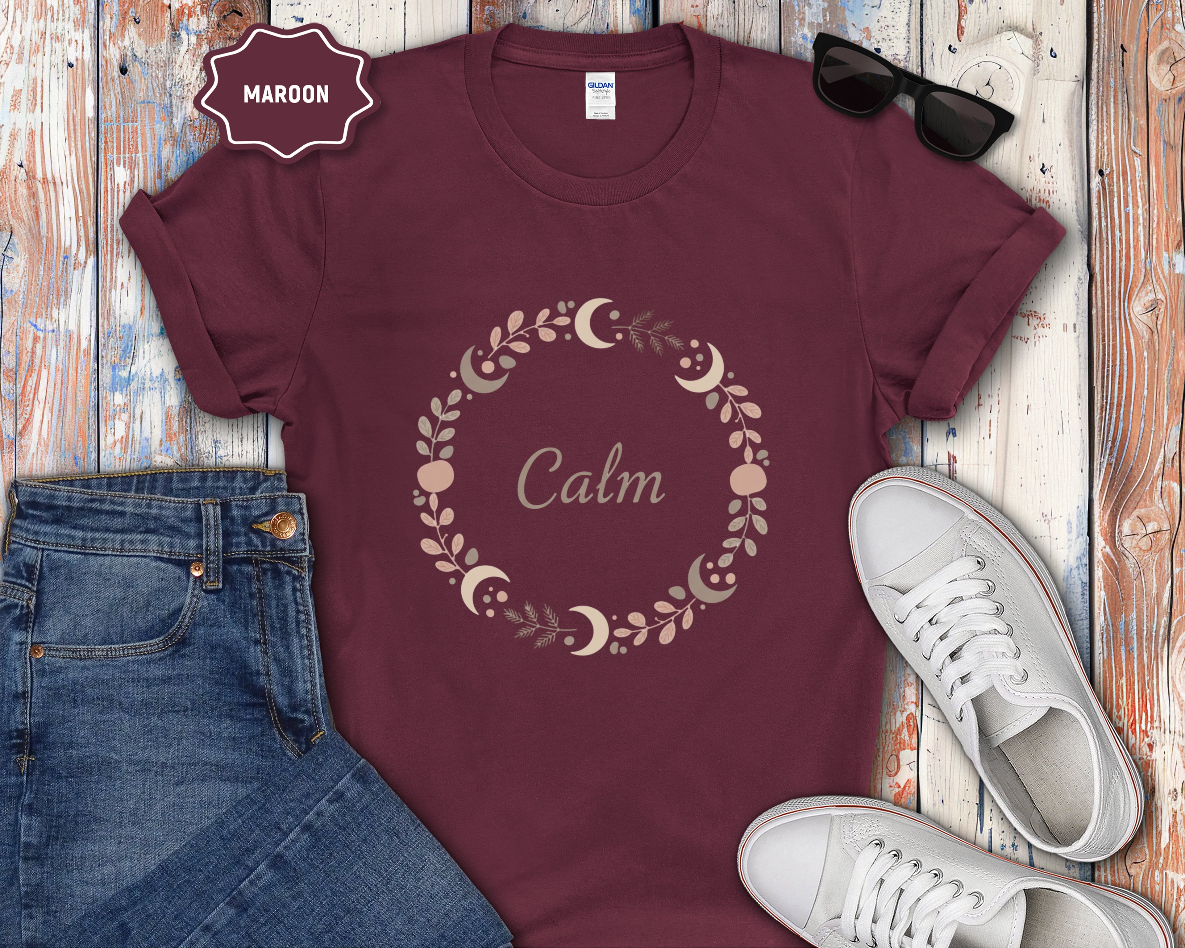 Celsius Moon Phase Wreath T-Shirt