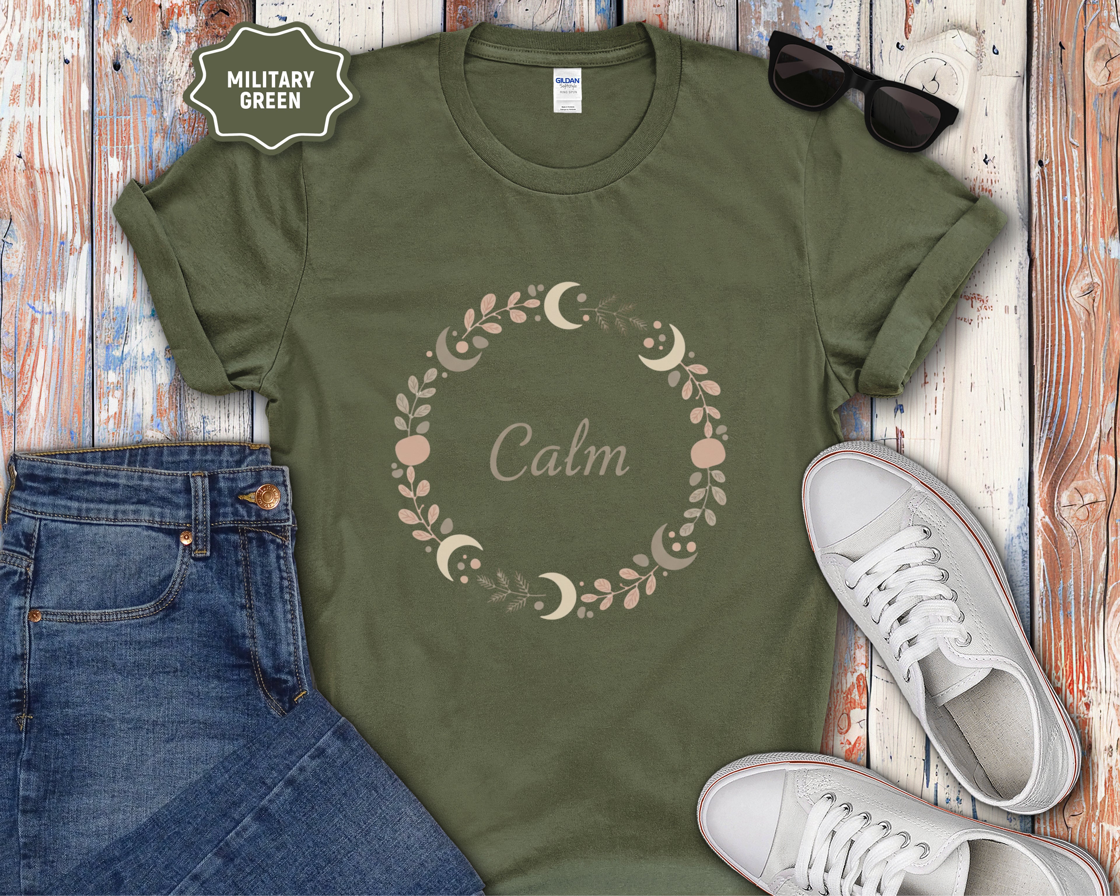 Celsius Moon Phase Wreath T-Shirt