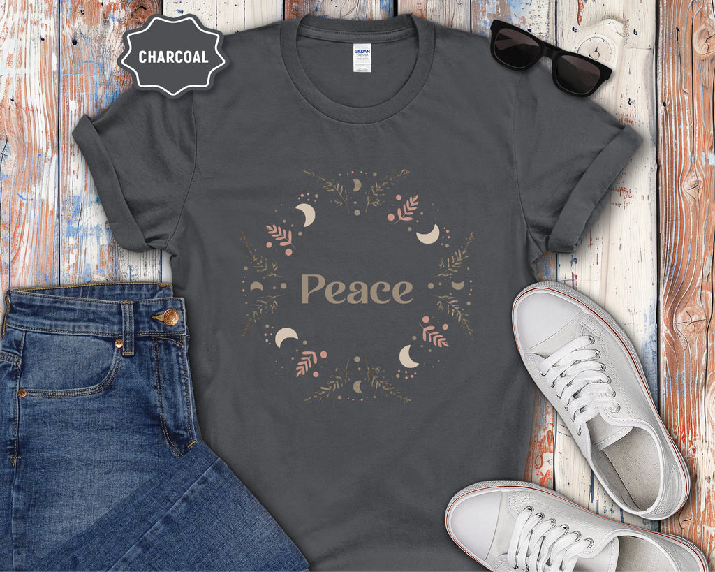 Peace Celsius Moon Phase Wreath T-Shirt