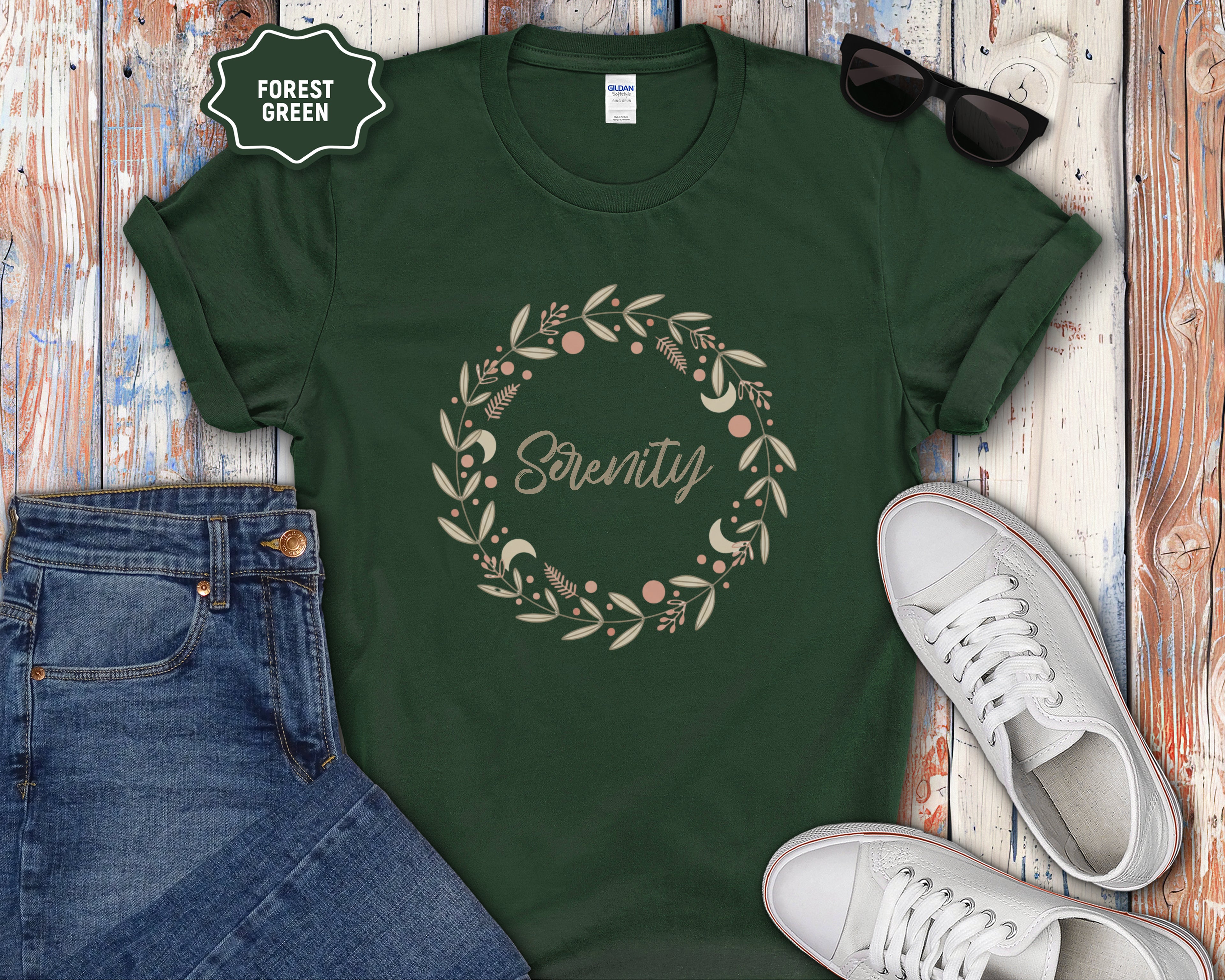 Serenity Celsius Moon Phase Wreath T-Shirt