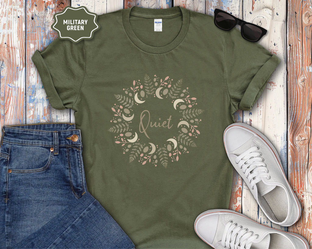 Quiet Celsius Moon Phase Wreath T-Shirt