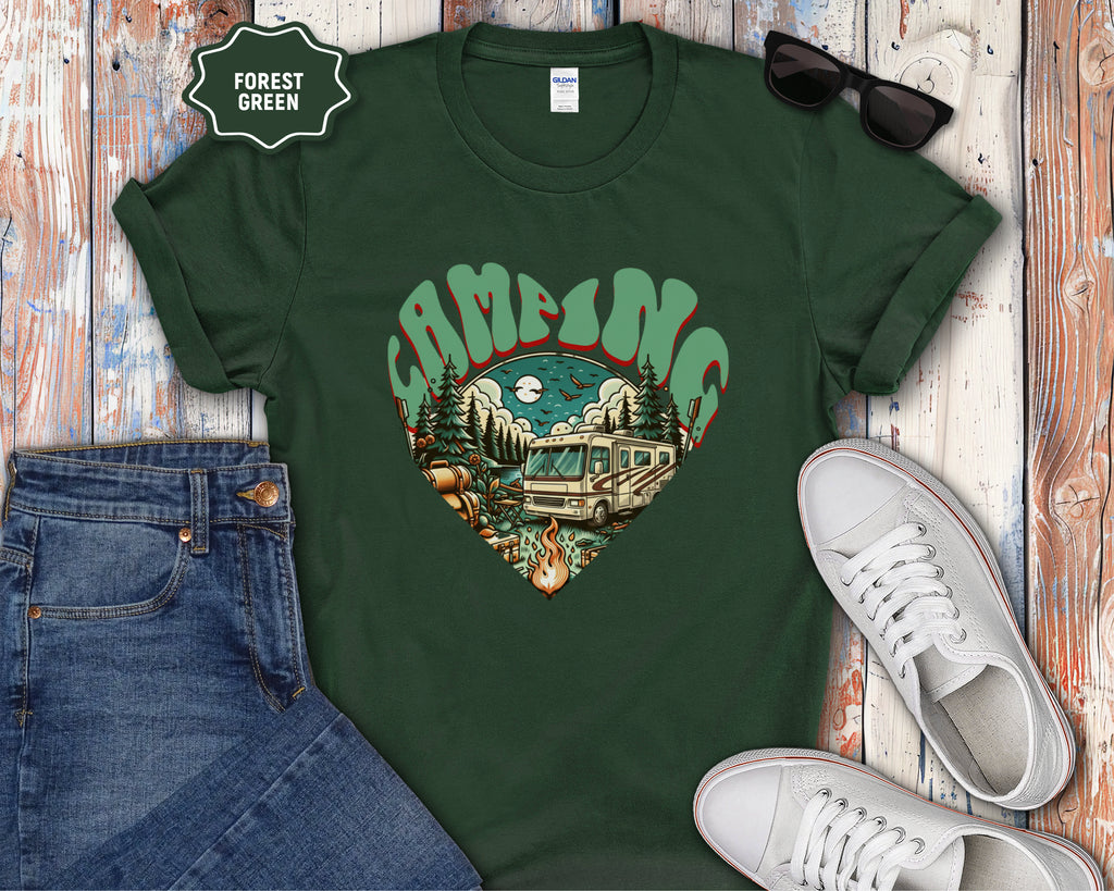 Camping Heart Graphic T-Shirt