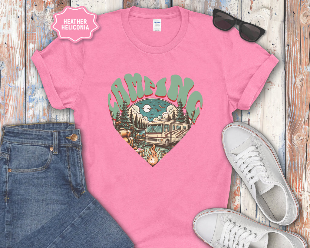 Camping Heart Graphic T-Shirt