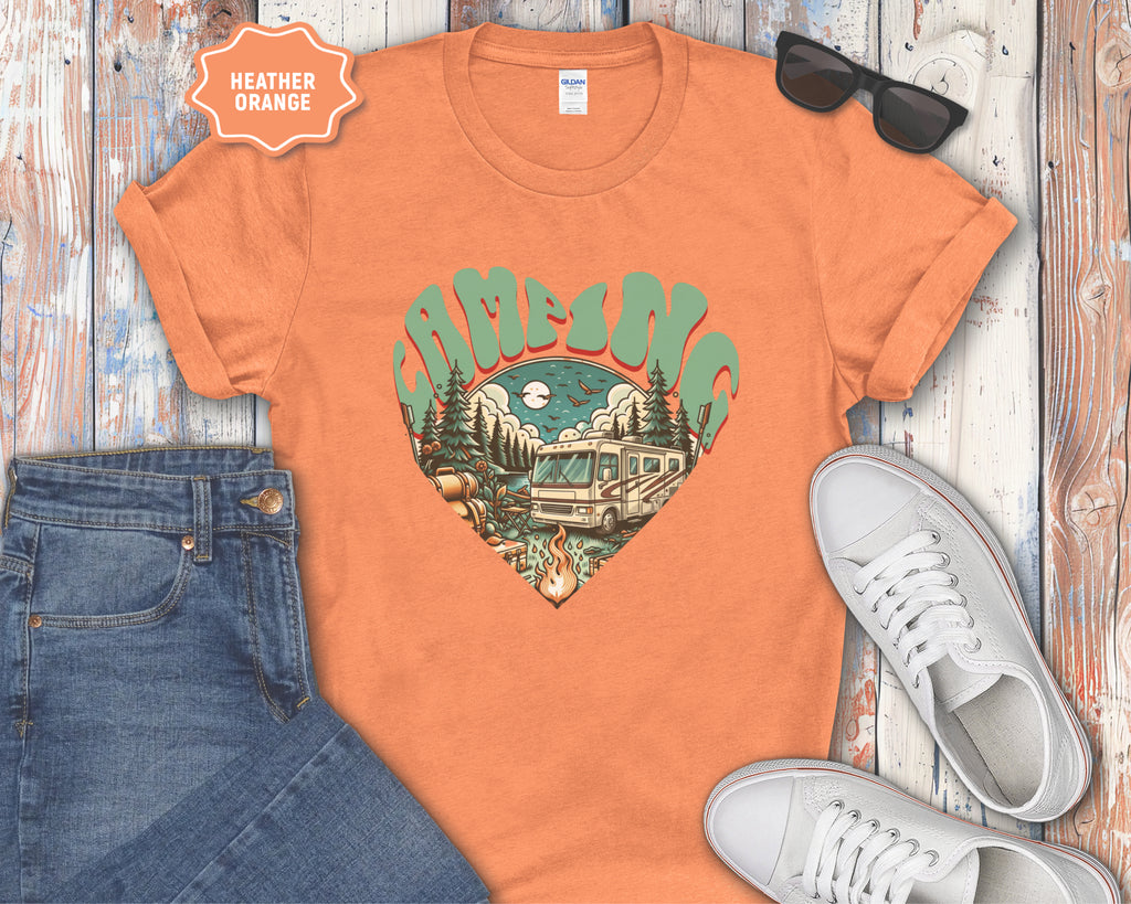 Camping Heart Graphic T-Shirt
