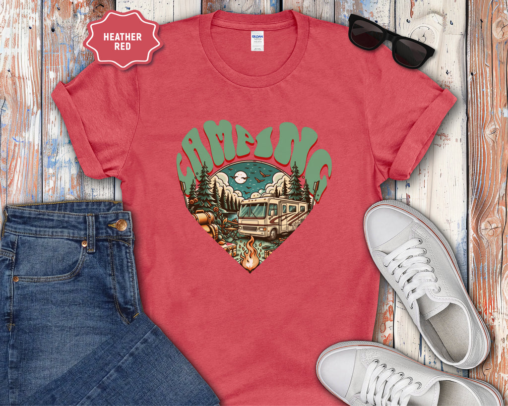 Camping Heart Graphic T-Shirt