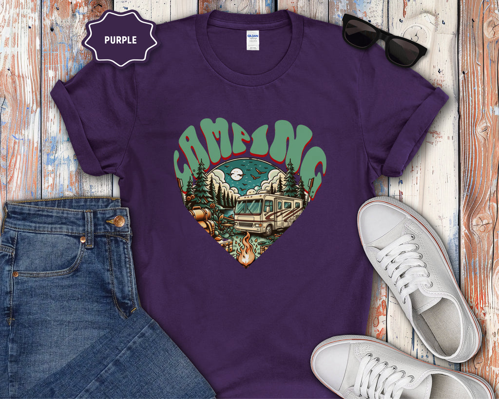 Camping Heart Graphic T-Shirt