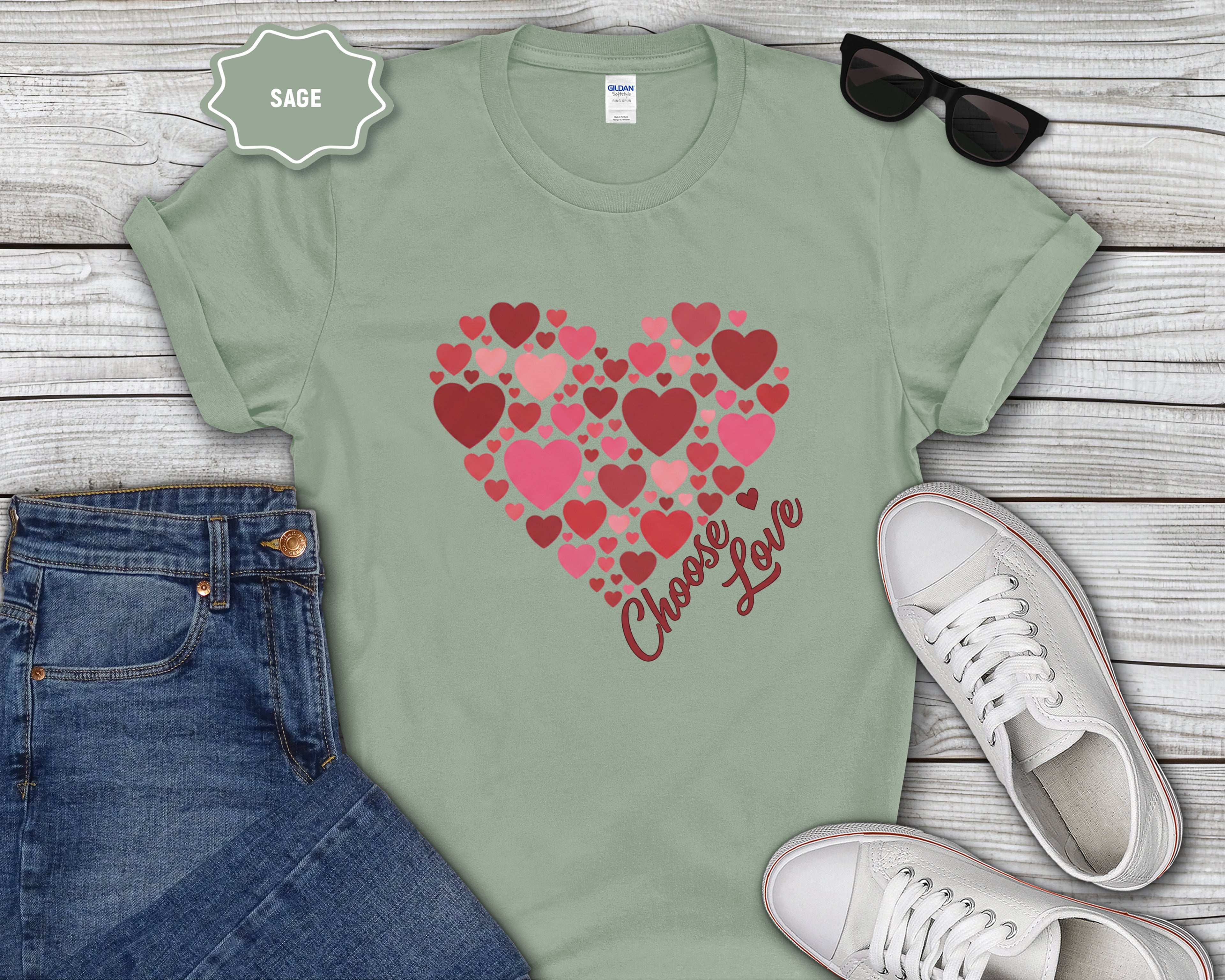 Choose Love Heart Cluster T-Shirt