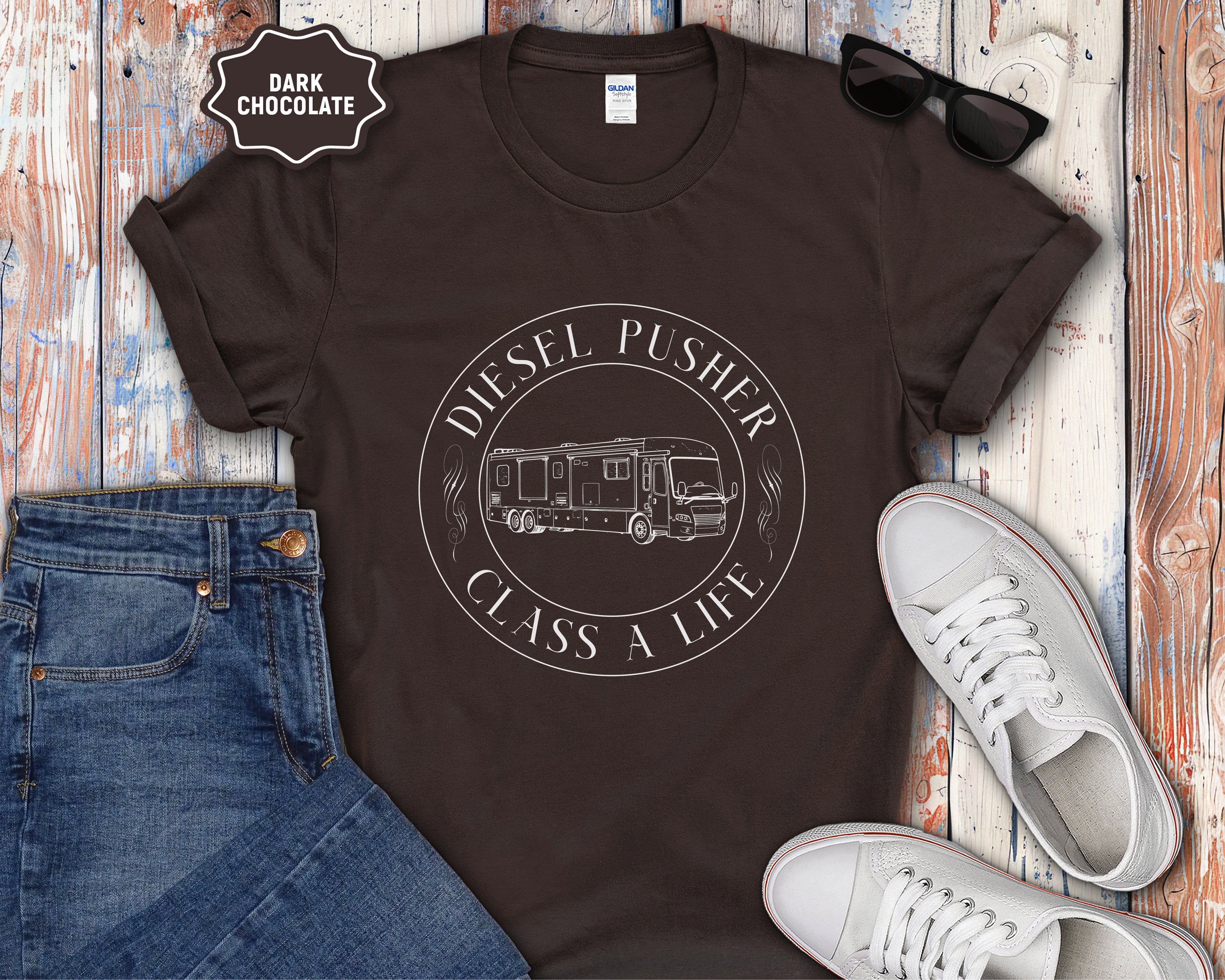 Diesel Pusher Class A Dual Axle RV T-Shirt