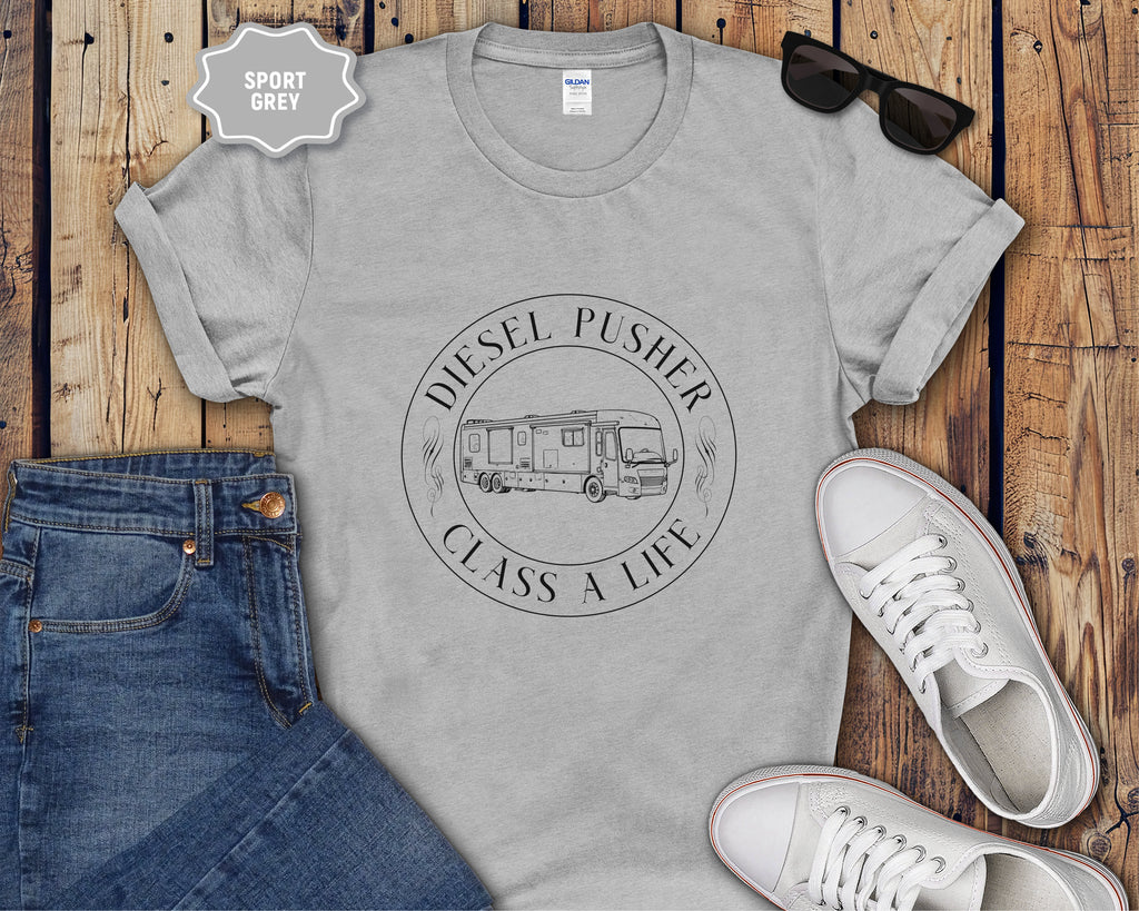 Diesel Pusher Class A Dual Axle RV T-Shirt