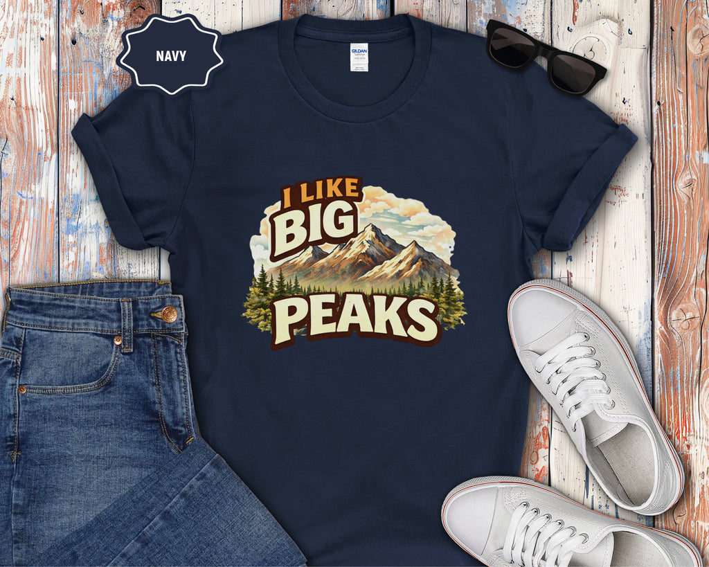 I Like Big Peaks Mountain Vintage Graphic T-Shirt