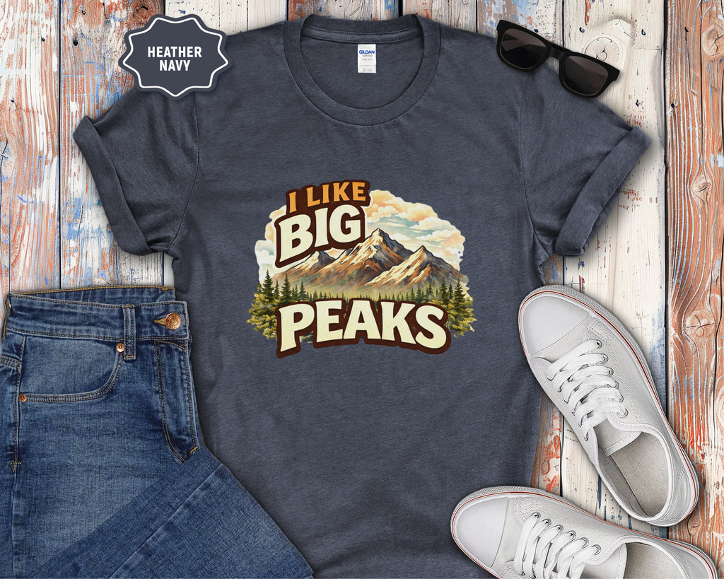 I Like Big Peaks Mountain Vintage Graphic T-Shirt