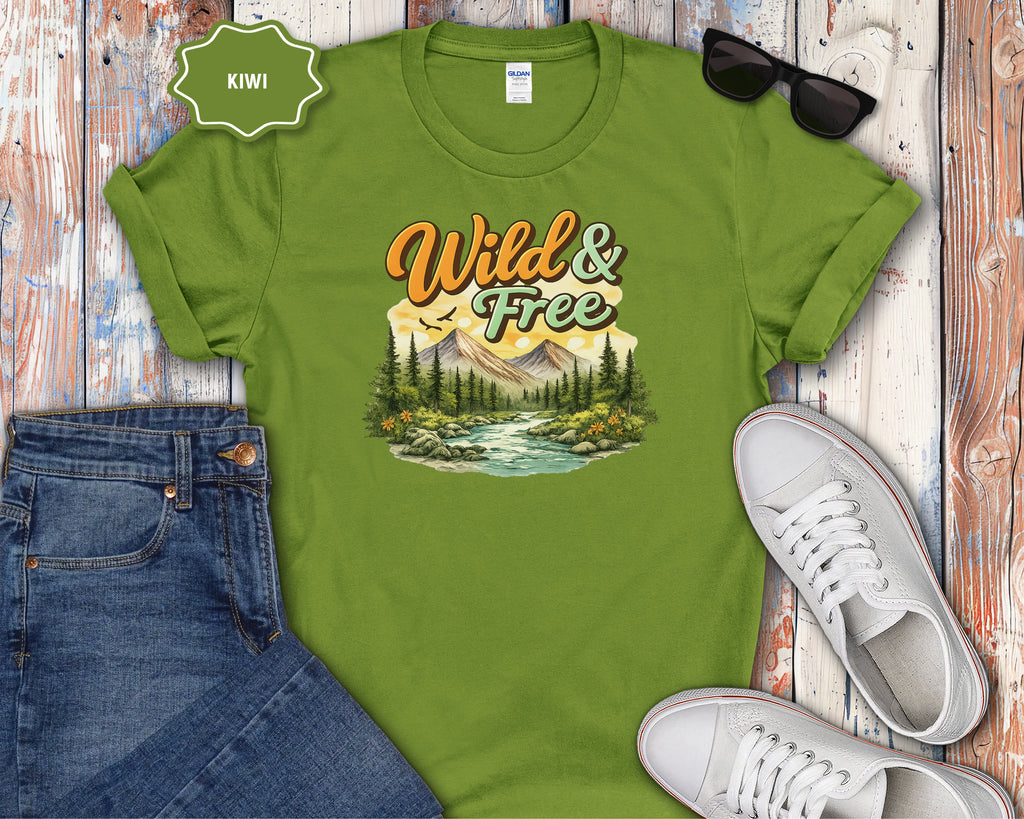 Wild & Free Mountain Scene T-Shirt