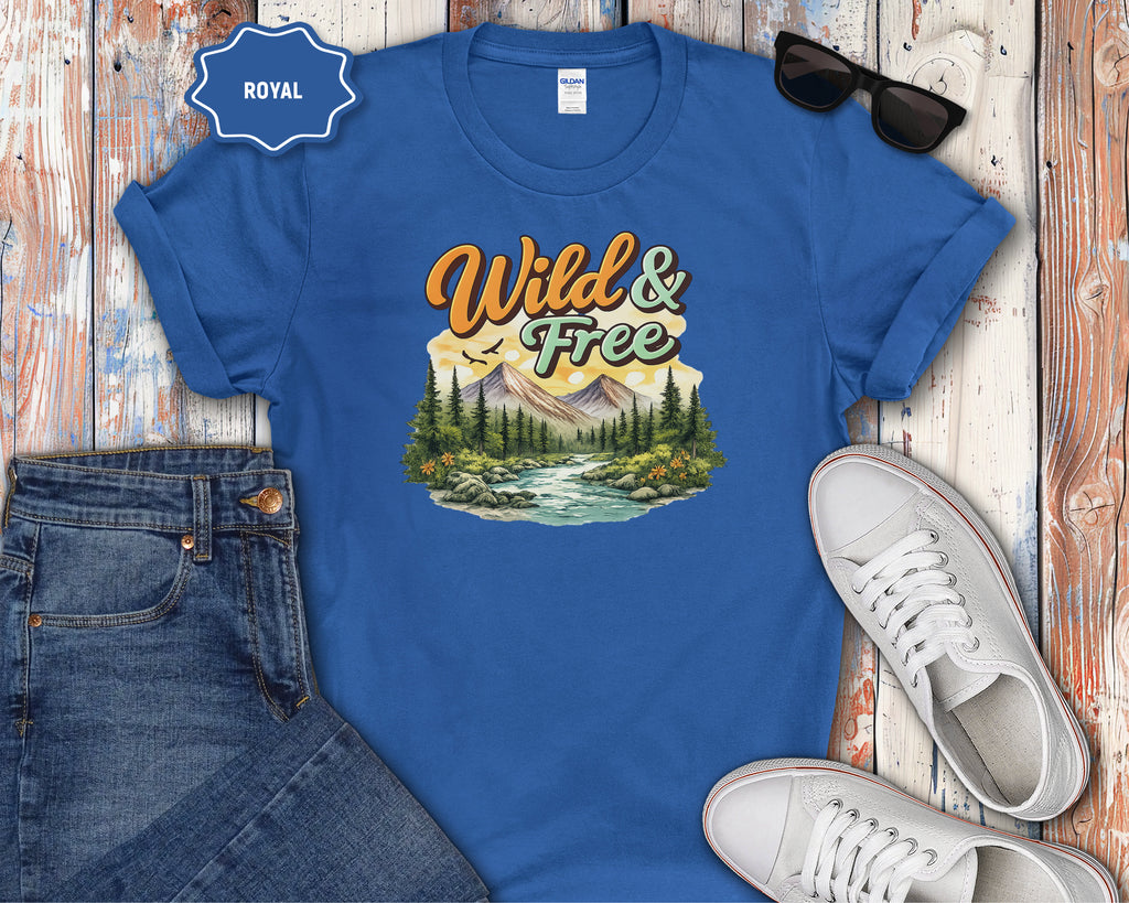 Wild & Free Mountain Scene T-Shirt