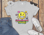 Unbothered (mostly) Smiley Pixel Art T-Shirt