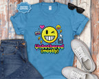 Unbothered (mostly) Smiley Pixel Art T-Shirt