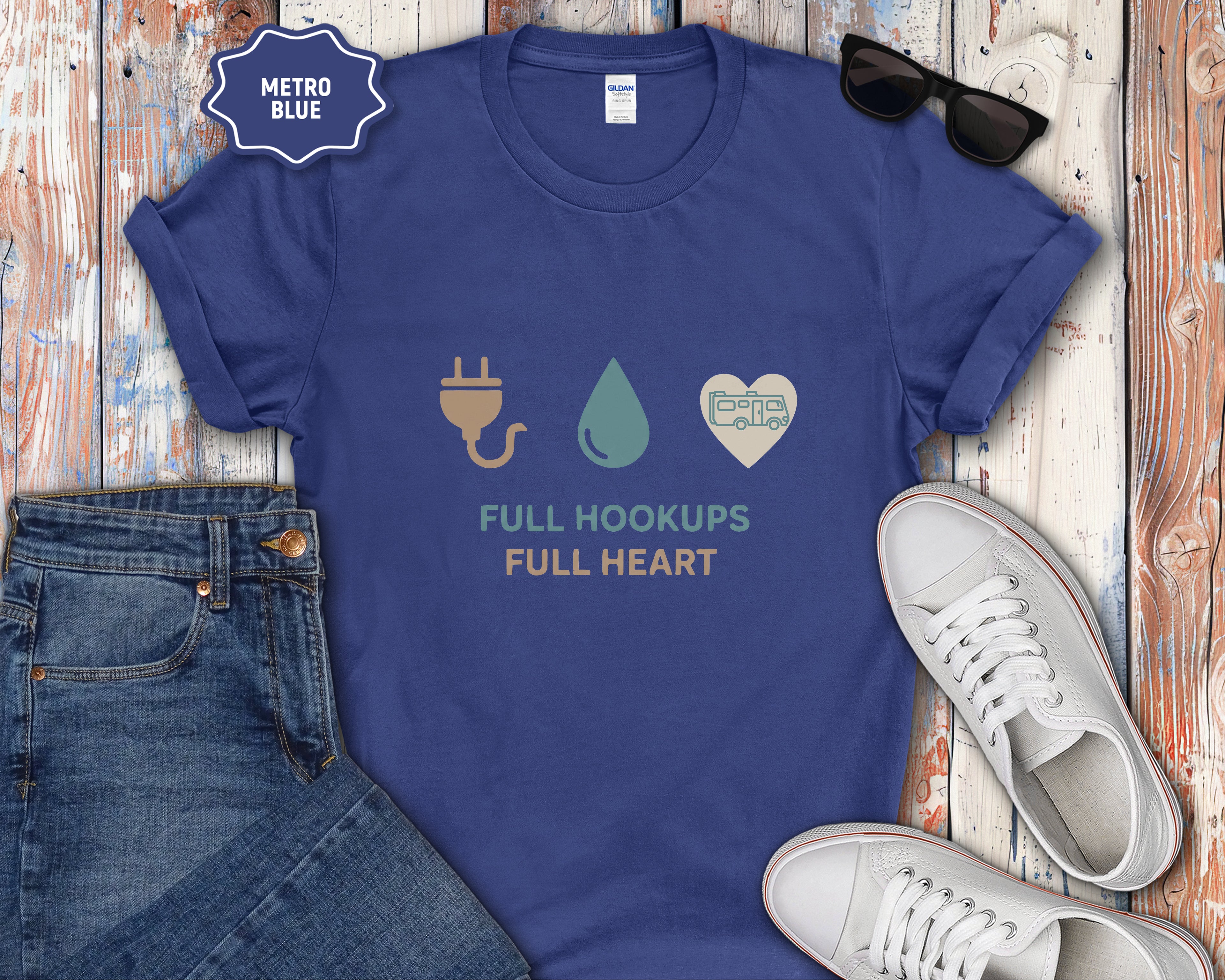 Full Hookups Full Heart Class A RV T-Shirt