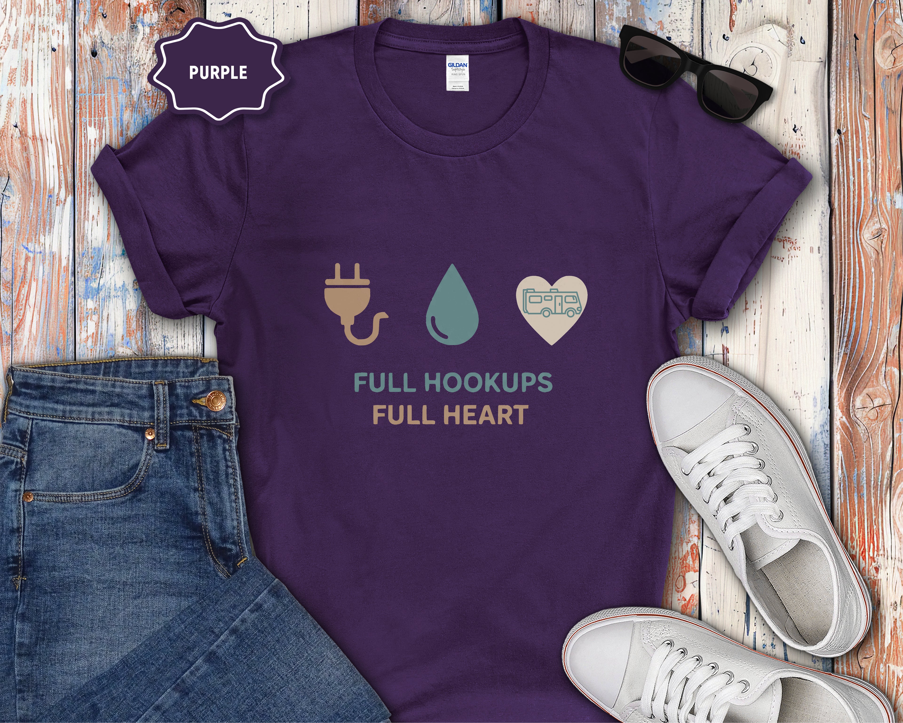 Full Hookups Full Heart Class A RV T-Shirt